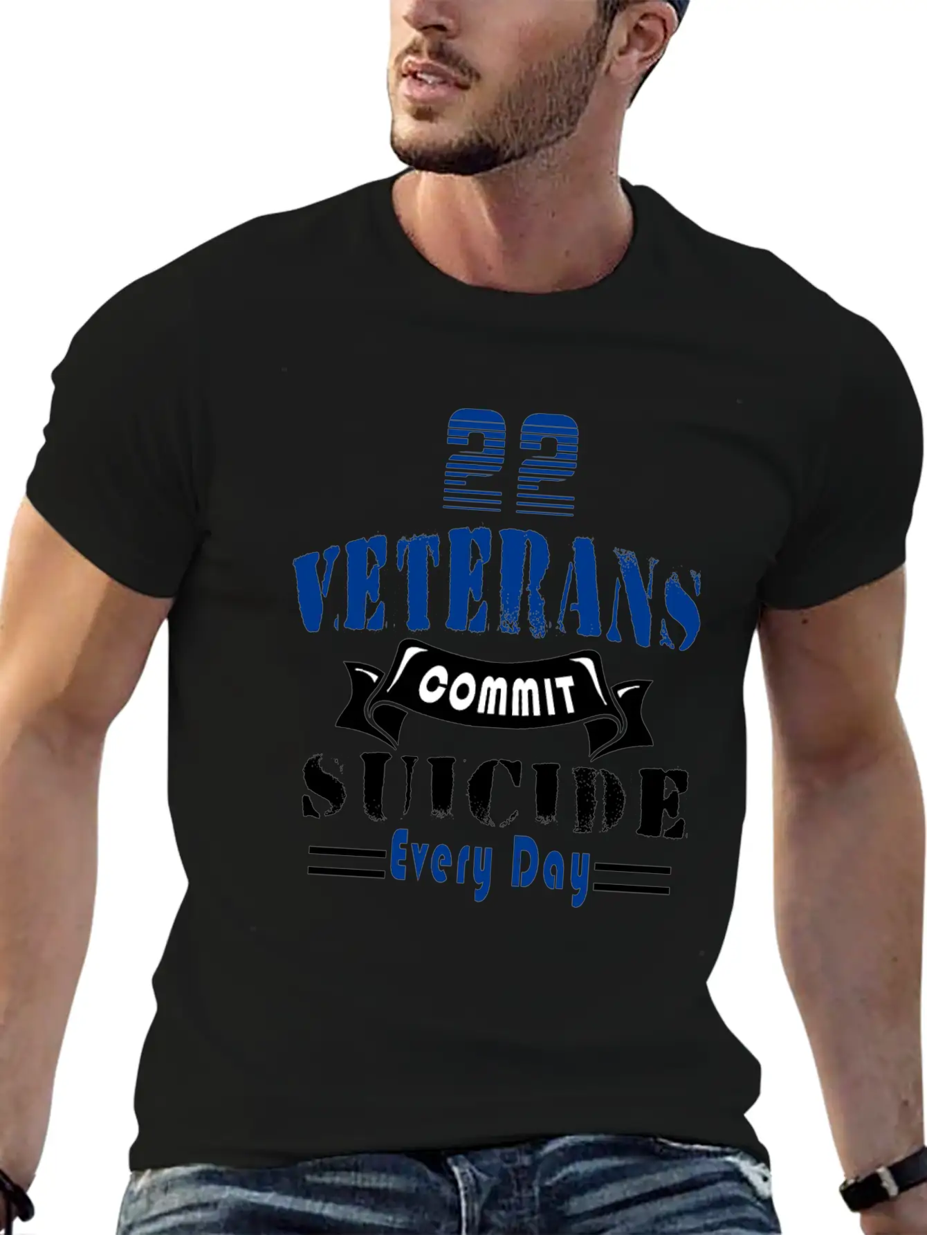 22 Veterans Commit Suicide Every Day Simple Everyday Graphic Tee – Lightweight Summer Wear