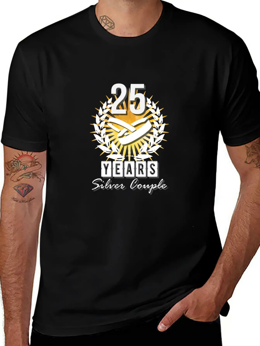 25 Years - Silver Couple! Essential Unisex Summer Tee – Soft Cotton Casual Fit