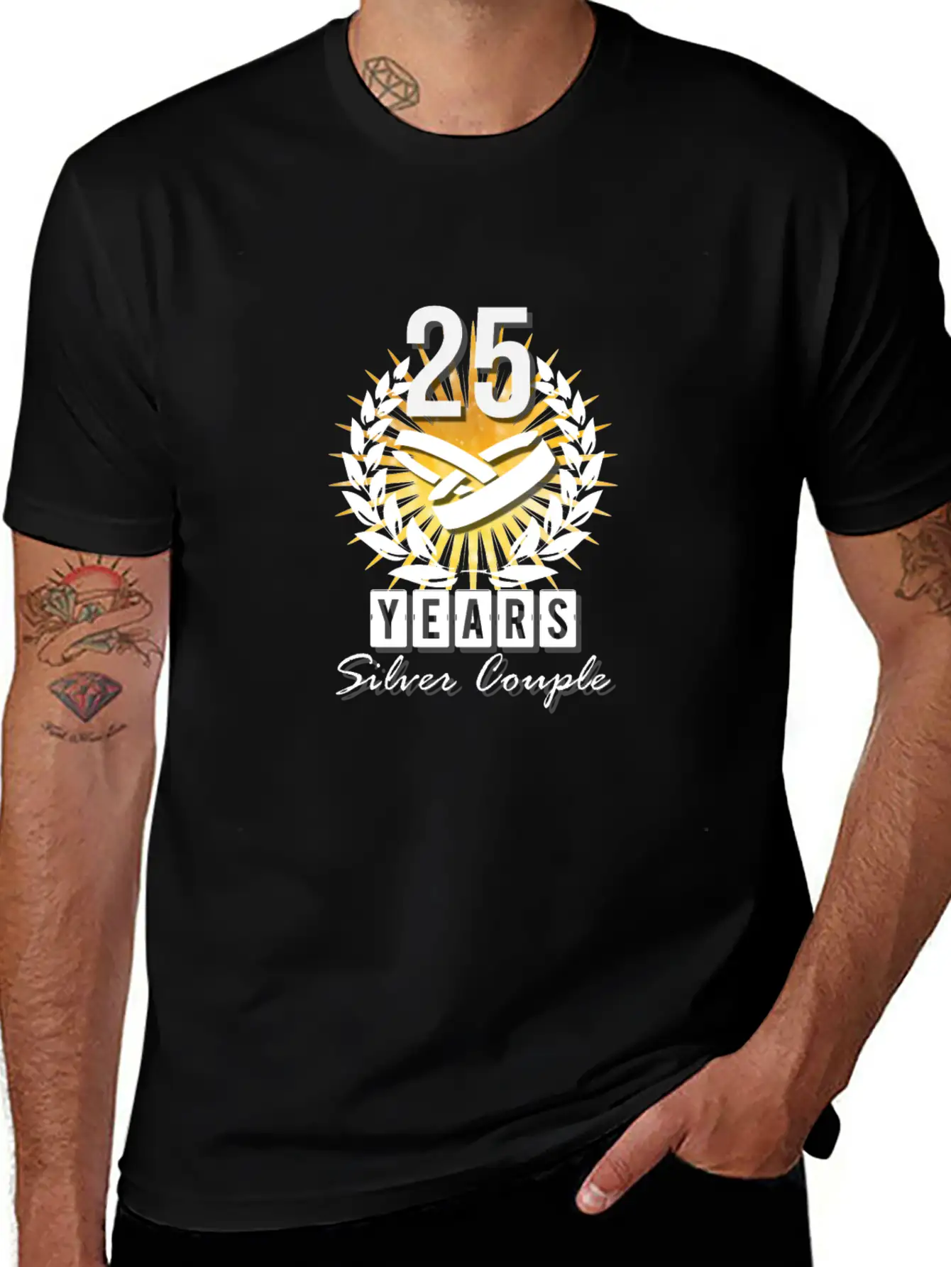 25 Years - Silver Couple! Essential Unisex Summer Tee – Soft Cotton Casual Fit