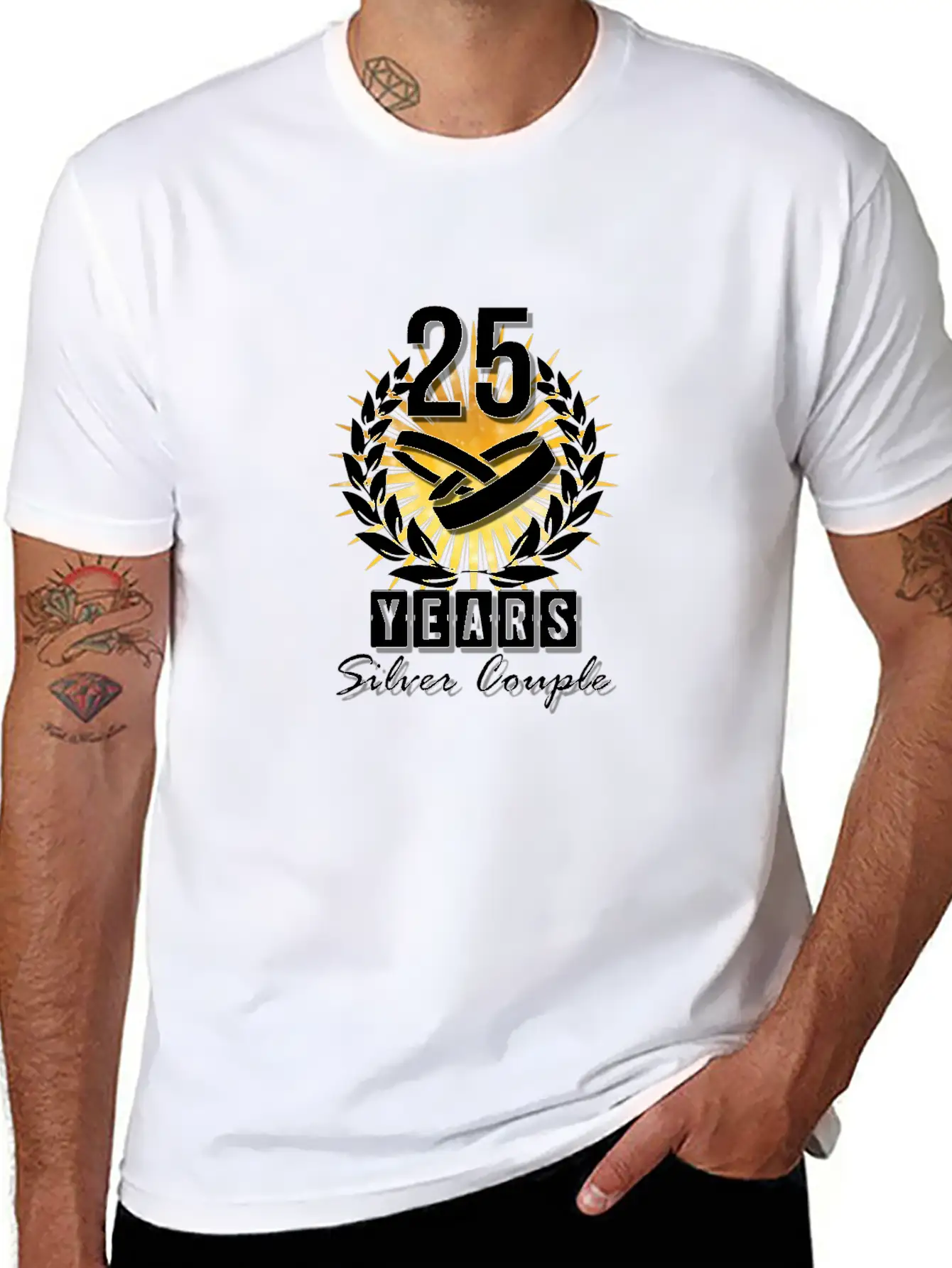 25 Years - Silver Couple! Essential Unisex Summer Tee – Soft Cotton Casual Fit