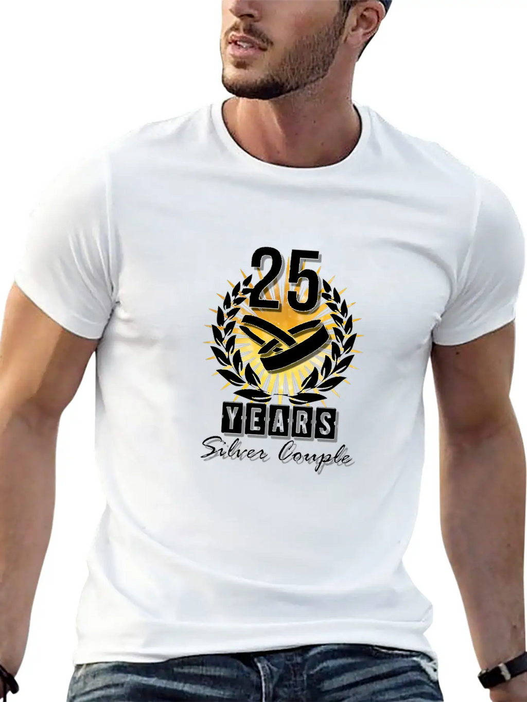 25 Years - Silver Couple! Essential Unisex Summer Tee – Soft Cotton Casual Fit