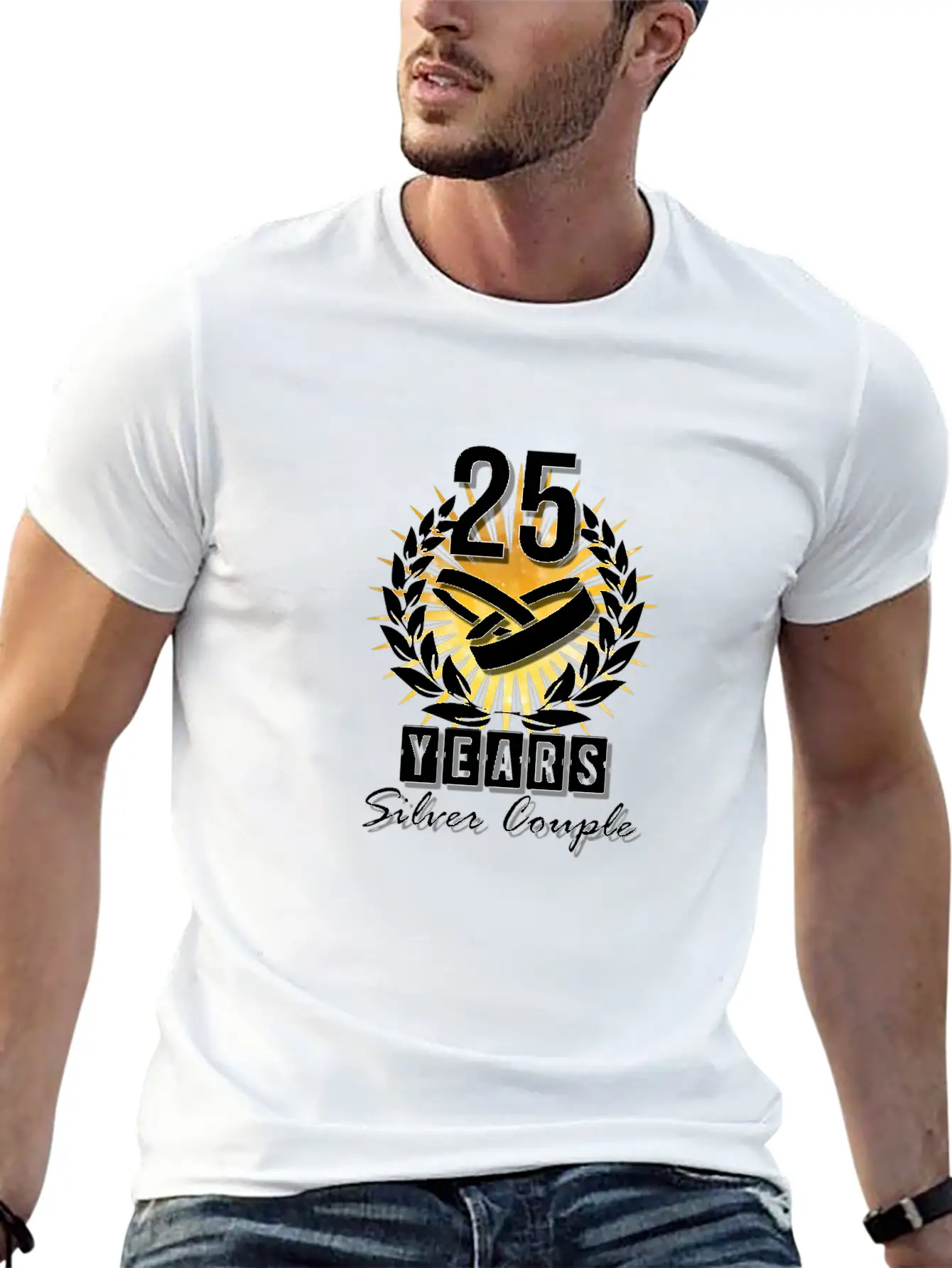 25 Years - Silver Couple! Essential Unisex Summer Tee – Soft Cotton Casual Fit