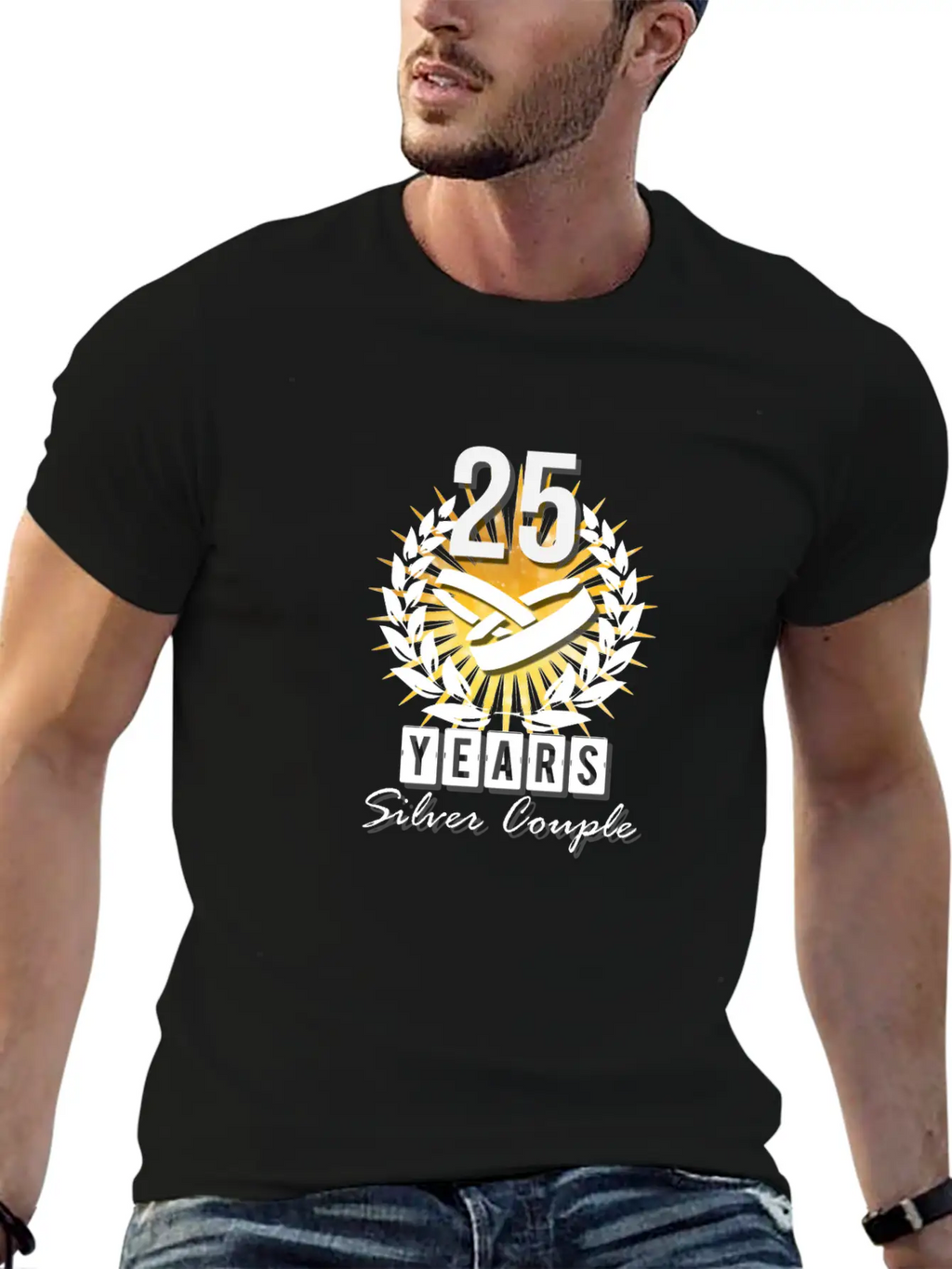 25 Years - Silver Couple! Essential Unisex Summer Tee – Soft Cotton Casual Fit