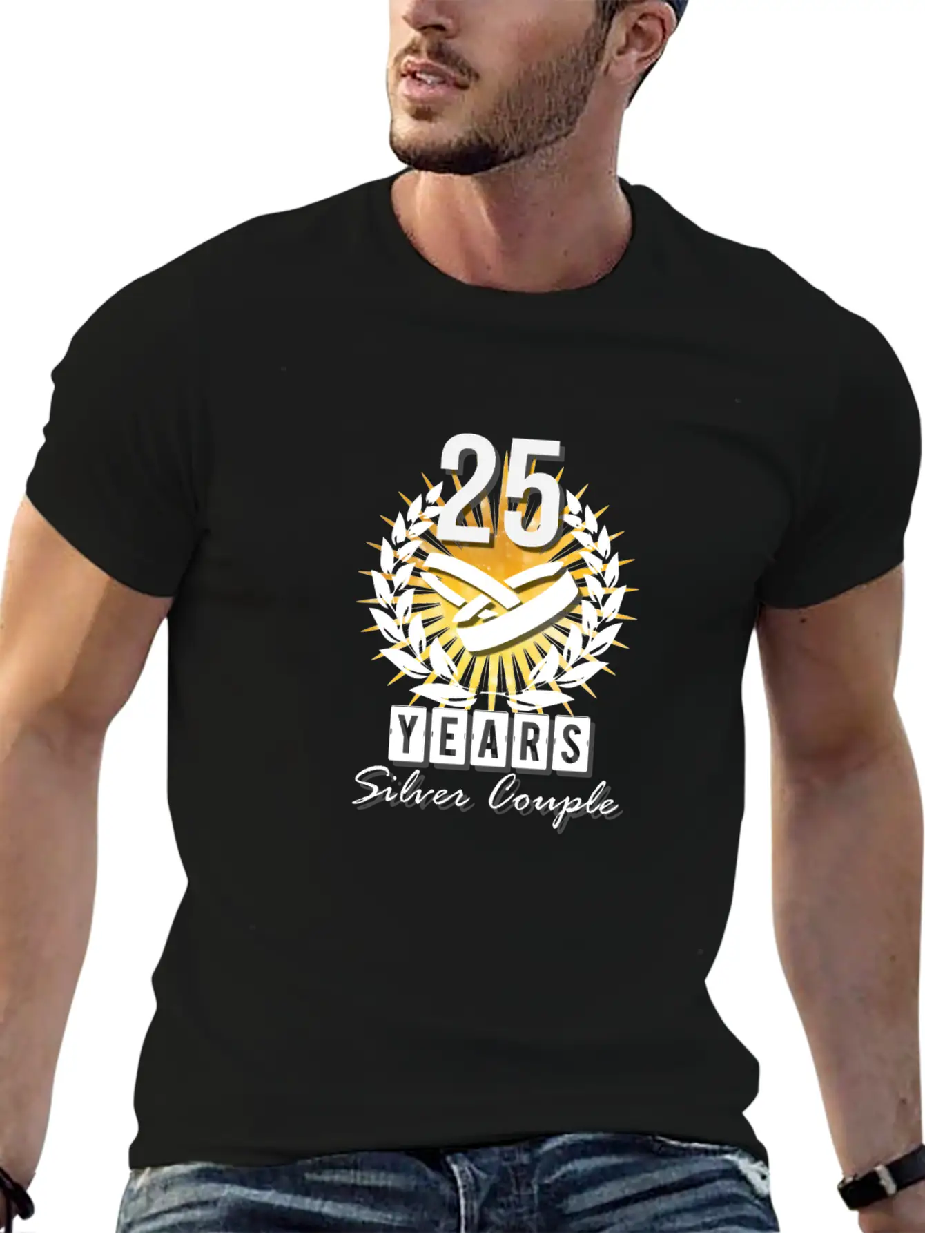 25 Years - Silver Couple! Essential Unisex Summer Tee – Soft Cotton Casual Fit