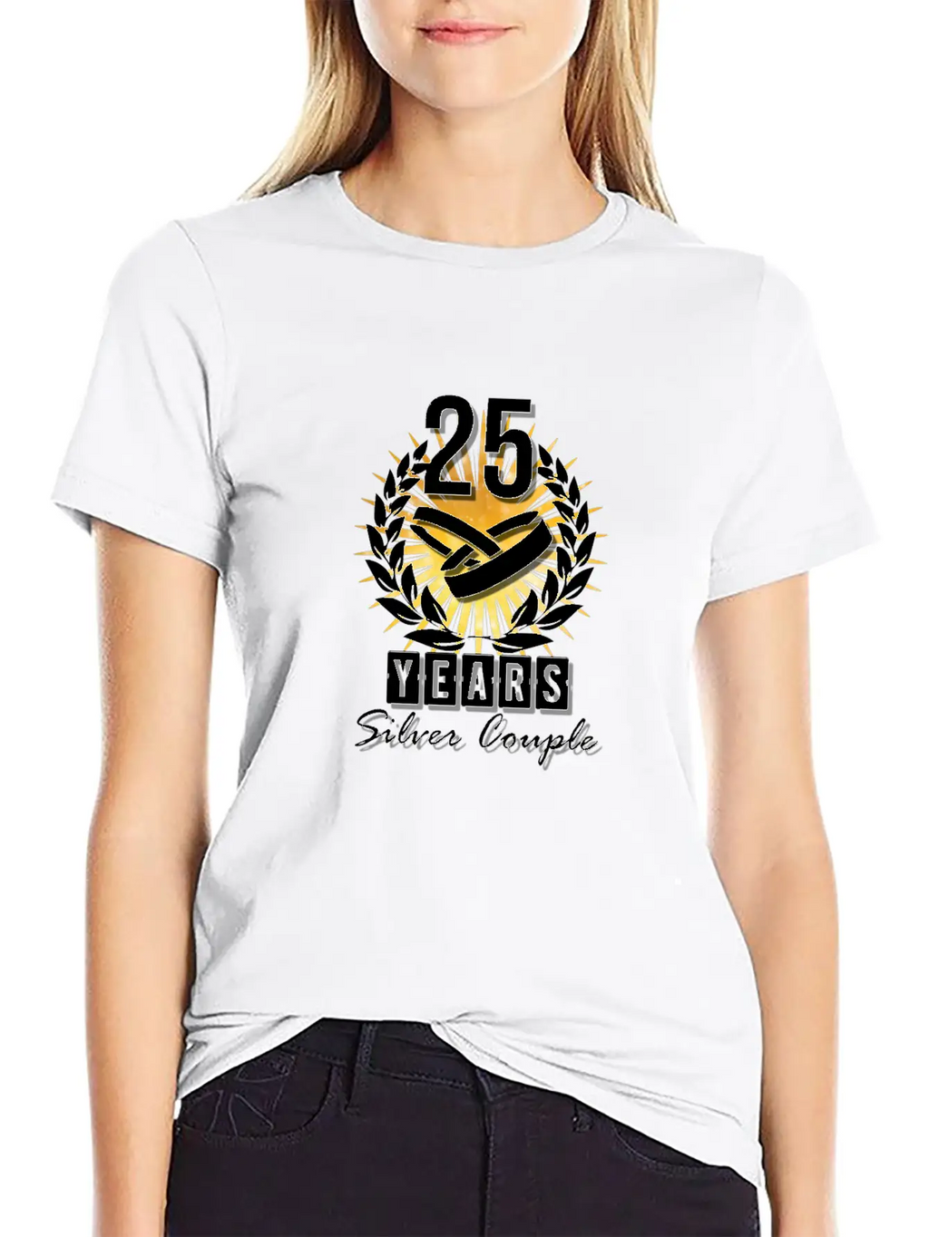 25 Years - Silver Couple! Essential Unisex Summer Tee – Soft Cotton Casual Fit