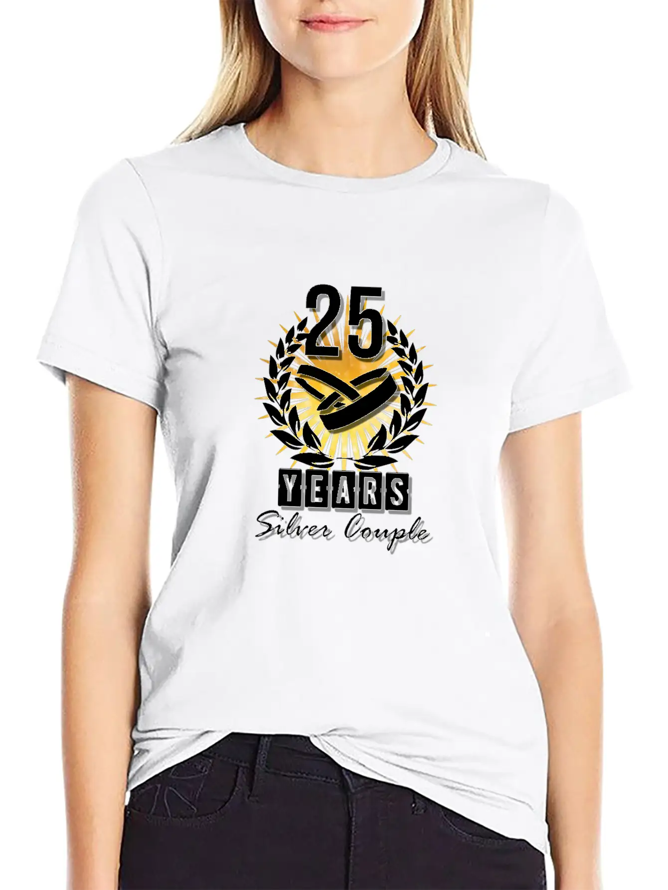 25 Years - Silver Couple! Essential Unisex Summer Tee – Soft Cotton Casual Fit
