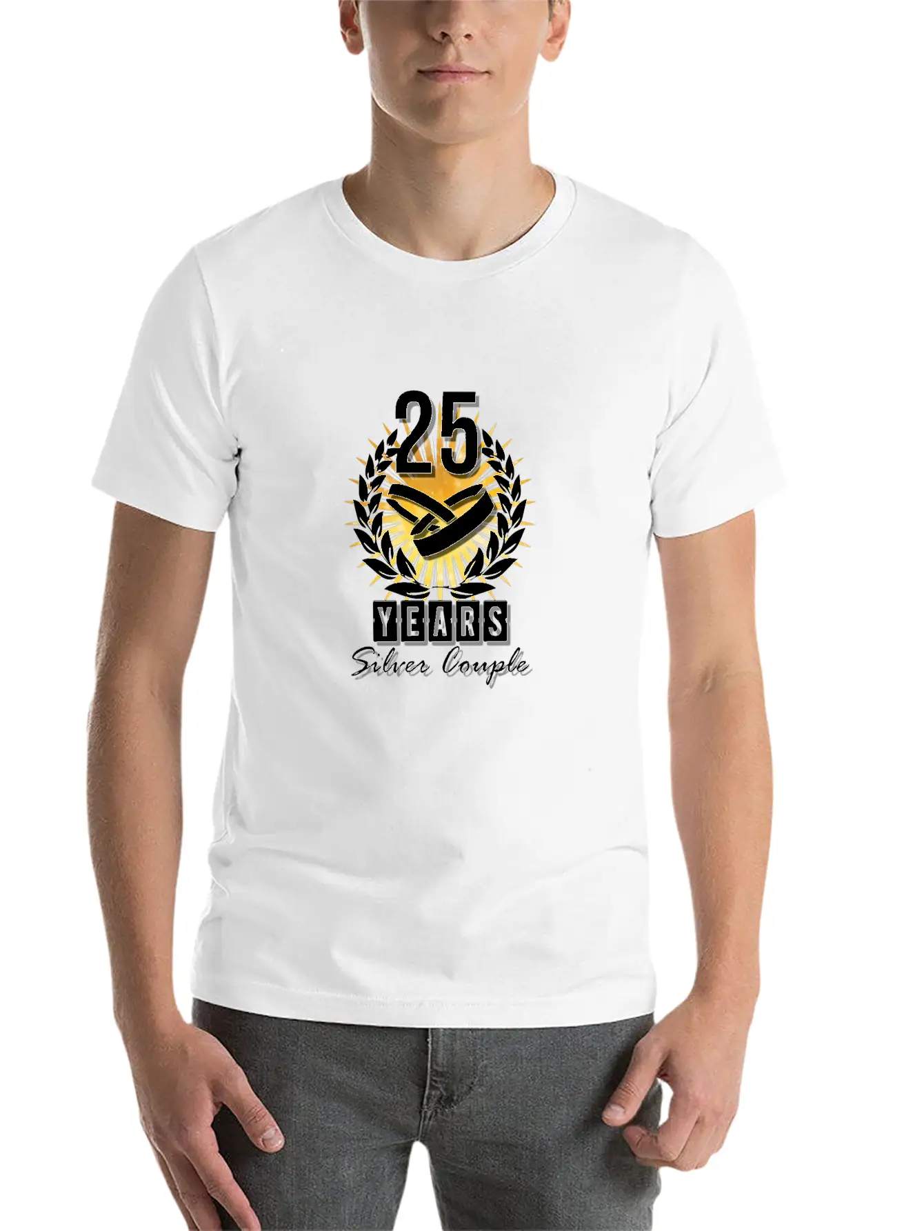 25 Years - Silver Couple! Essential Unisex Summer Tee – Soft Cotton Casual Fit