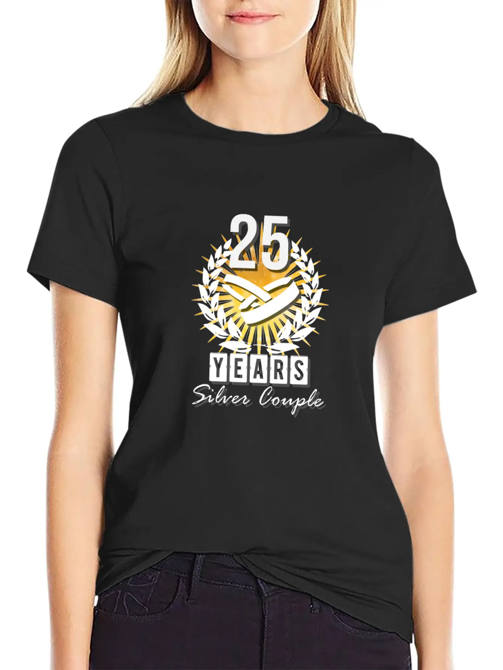 25 Years - Silver Couple! Essential Unisex Summer Tee – Soft Cotton Casual Fit