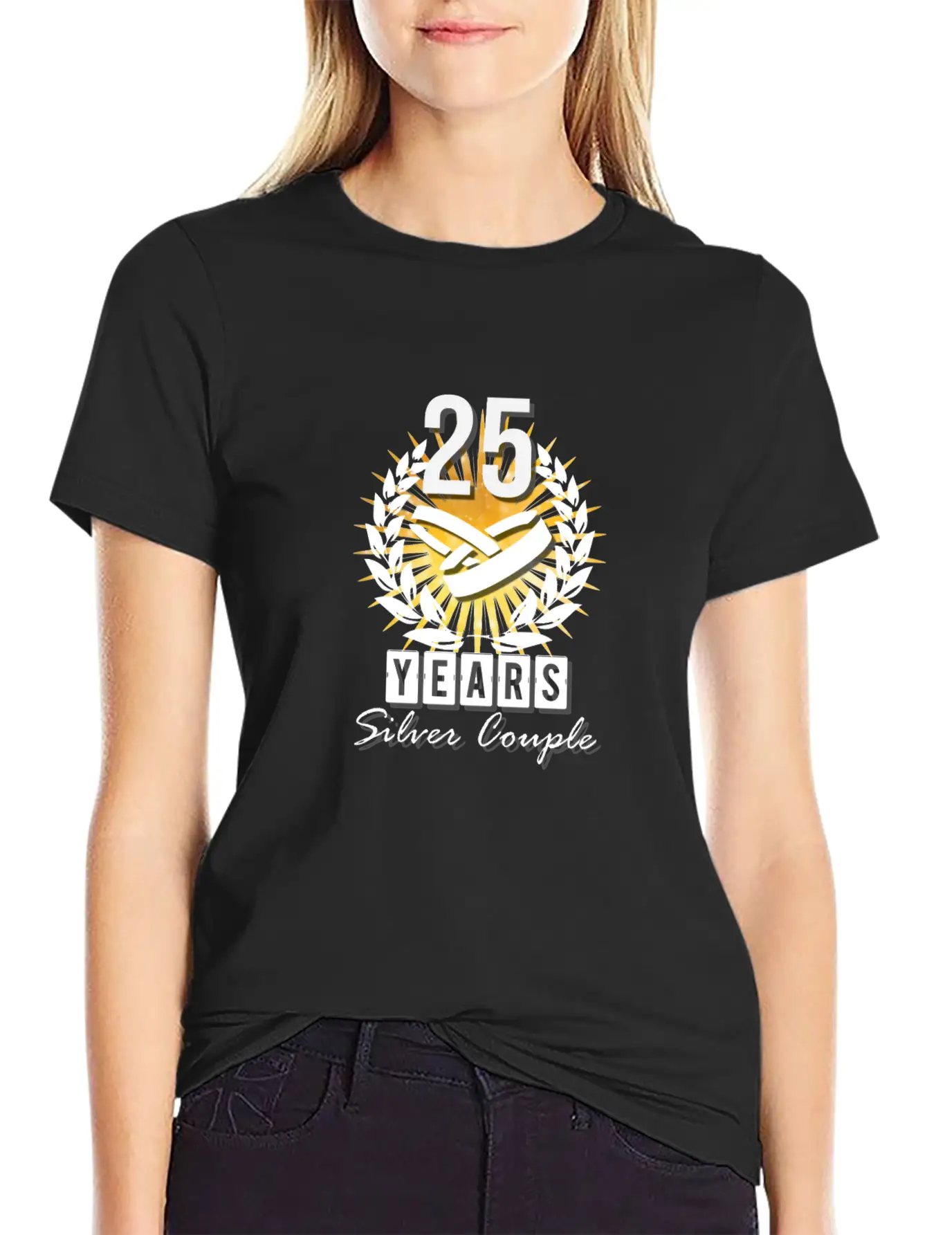 25 Years - Silver Couple! Essential Unisex Summer Tee – Soft Cotton Casual Fit