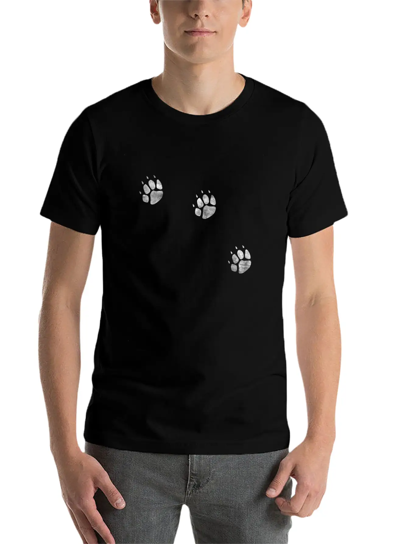3 Legs Dog Paw Prints Three Legged Tripod Modern Fit Casual T-Shirt – Clean And Versatile Design