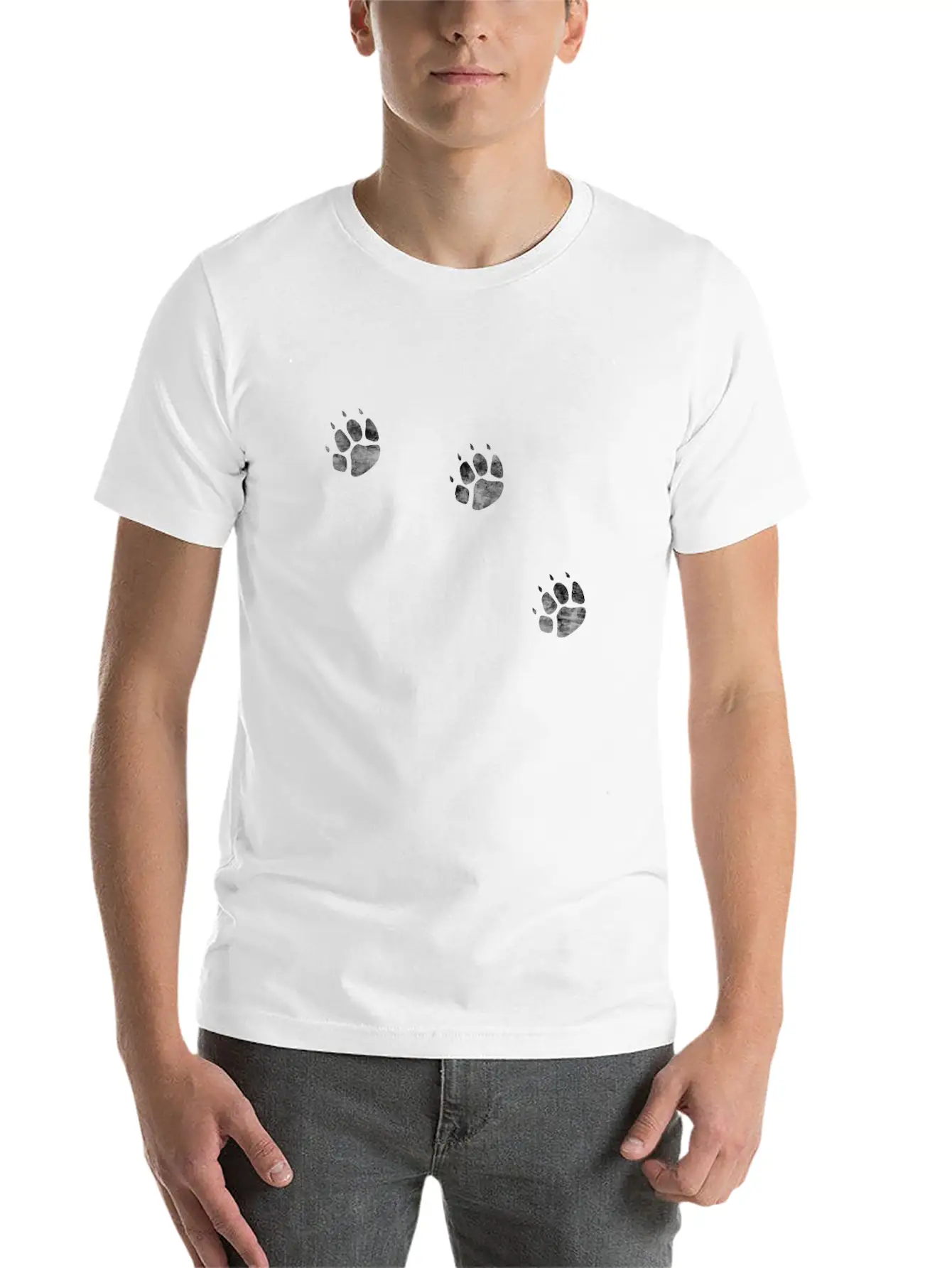 3 Legs Dog Paw Prints Three Legged Tripod Modern Fit Casual T-Shirt – Clean And Versatile Design