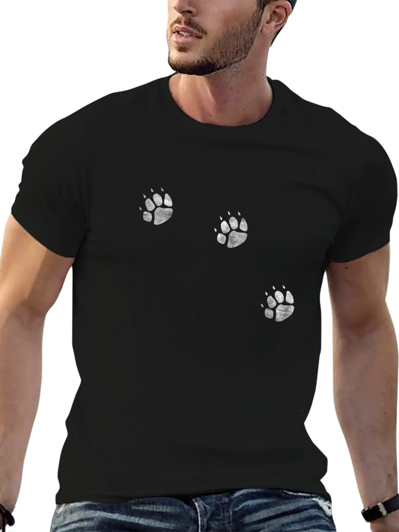 3 Legs Dog Paw Prints Three Legged Tripod Modern Fit Casual T-Shirt – Clean And Versatile Design