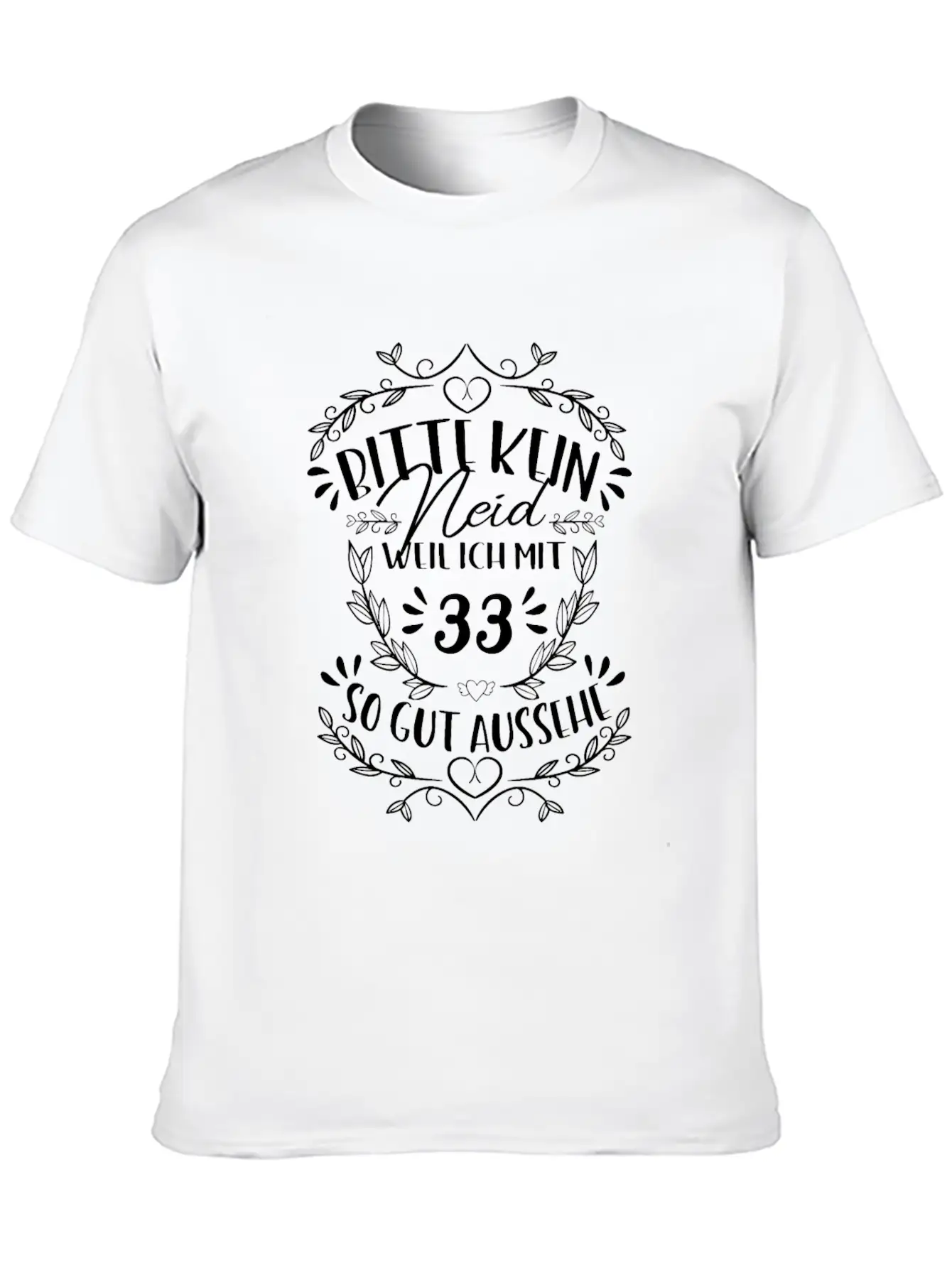 33rd Birthday Women No Envy Classic Crew Neck Graphic Tee – Everyday Minimal Look