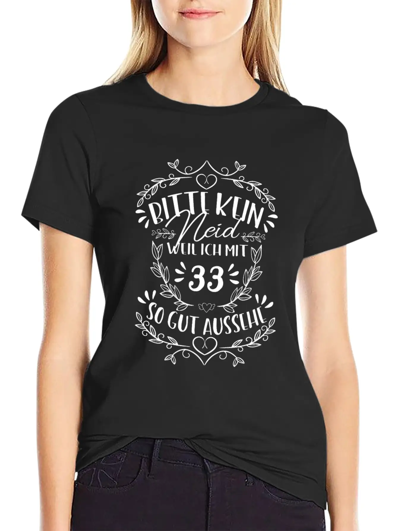 33rd Birthday Women No Envy Classic Crew Neck Graphic Tee – Everyday Minimal Look