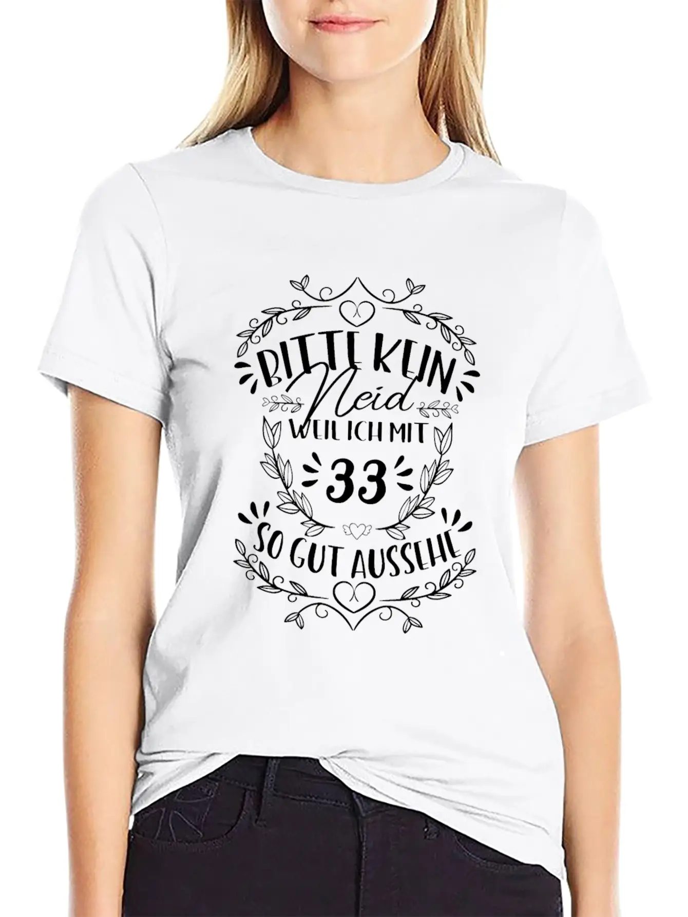 33rd Birthday Women No Envy Classic Crew Neck Graphic Tee – Everyday Minimal Look