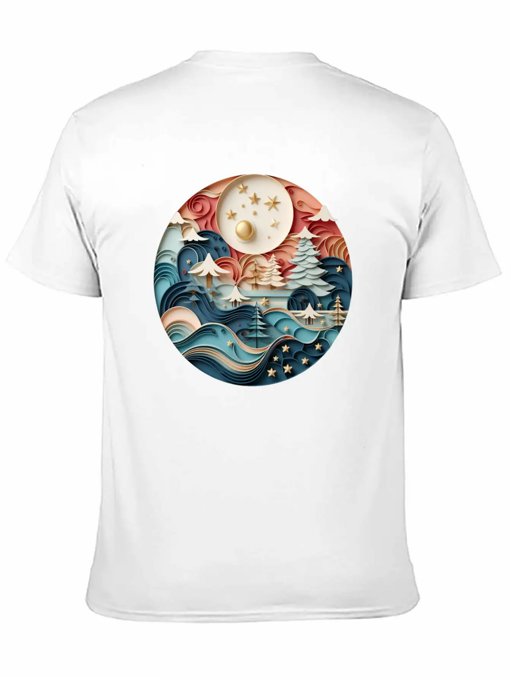 3D Christmas Sticker Circle Soft Cotton Short Sleeve Tee – Unisex Wardrobe Staple