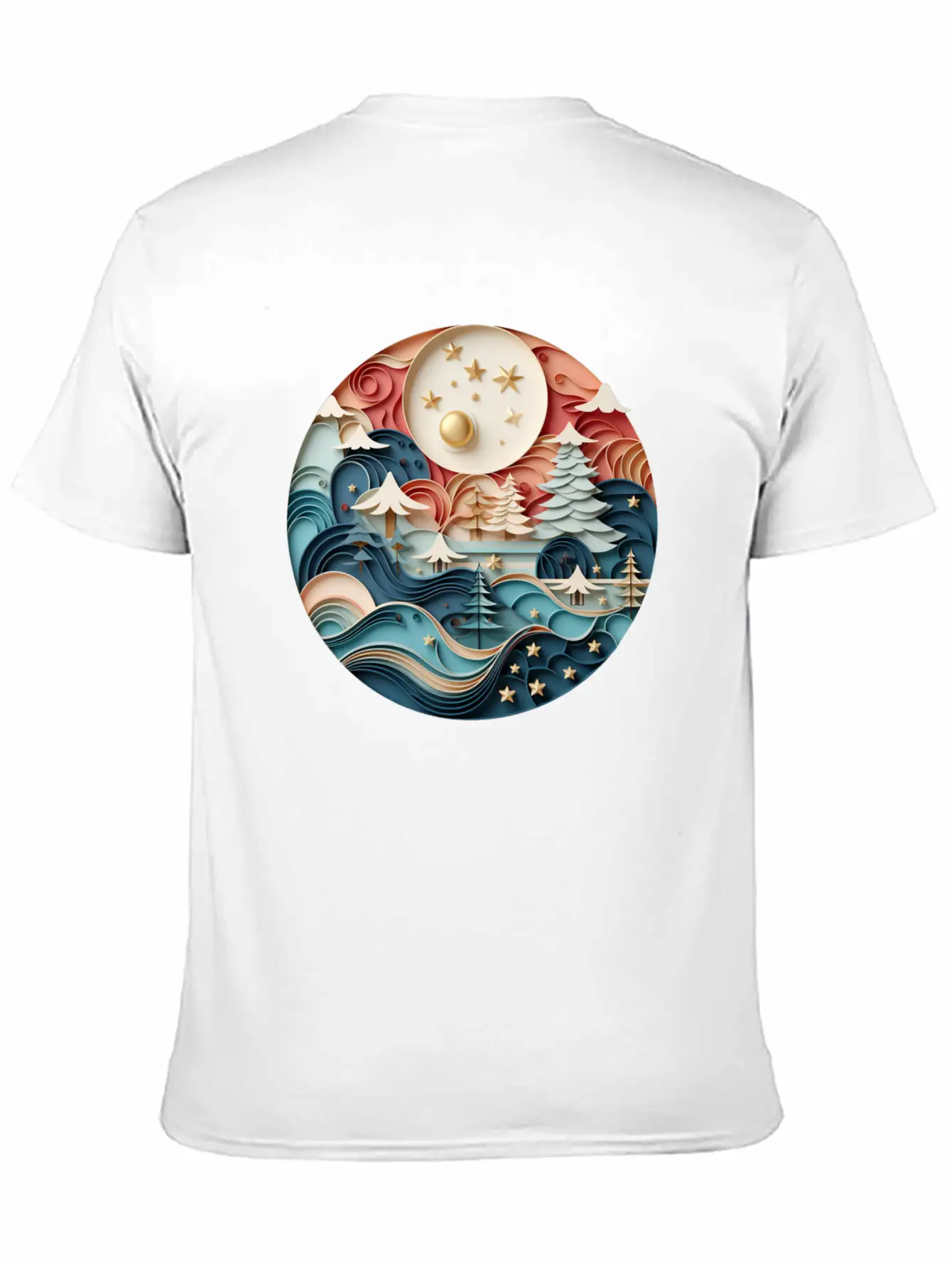 3D Christmas Sticker Circle Soft Cotton Short Sleeve Tee – Unisex Wardrobe Staple
