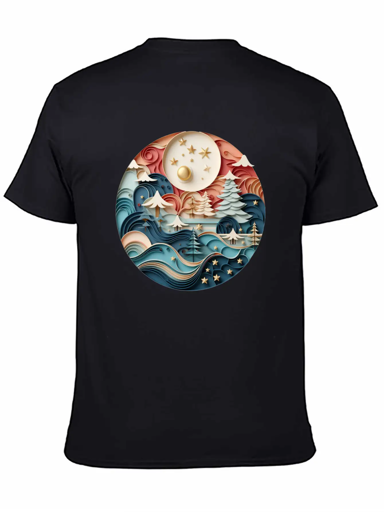 3D Christmas Sticker Circle Soft Cotton Short Sleeve Tee – Unisex Wardrobe Staple