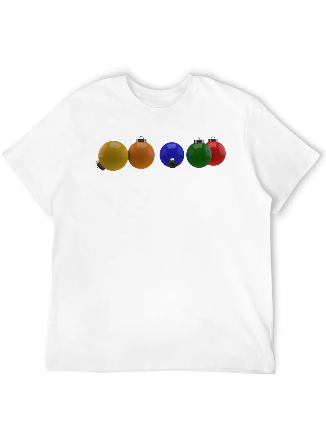 3D Colourful Christmas Ornaments Essential Cotton Tee For Daily Outfits – Unisex Style