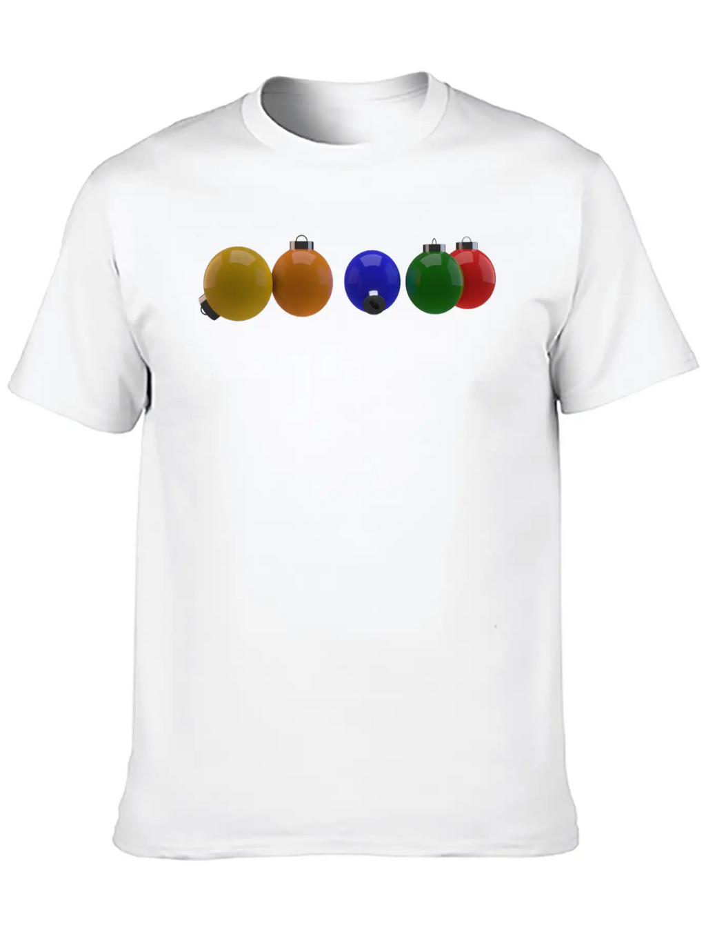 3D Colourful Christmas Ornaments Essential Cotton Tee For Daily Outfits – Unisex Style