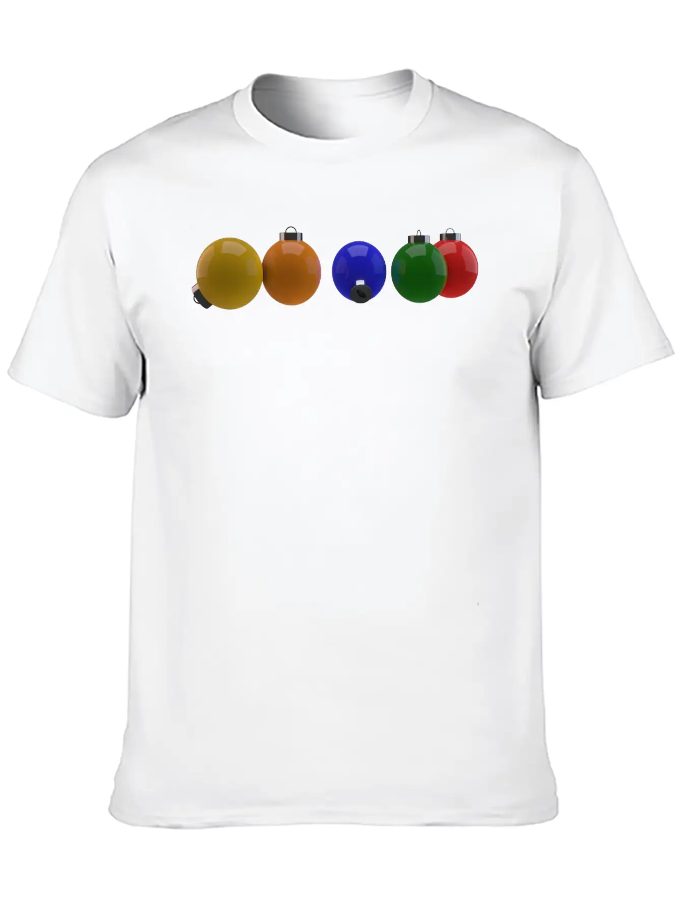 3D Colourful Christmas Ornaments Essential Cotton Tee For Daily Outfits – Unisex Style