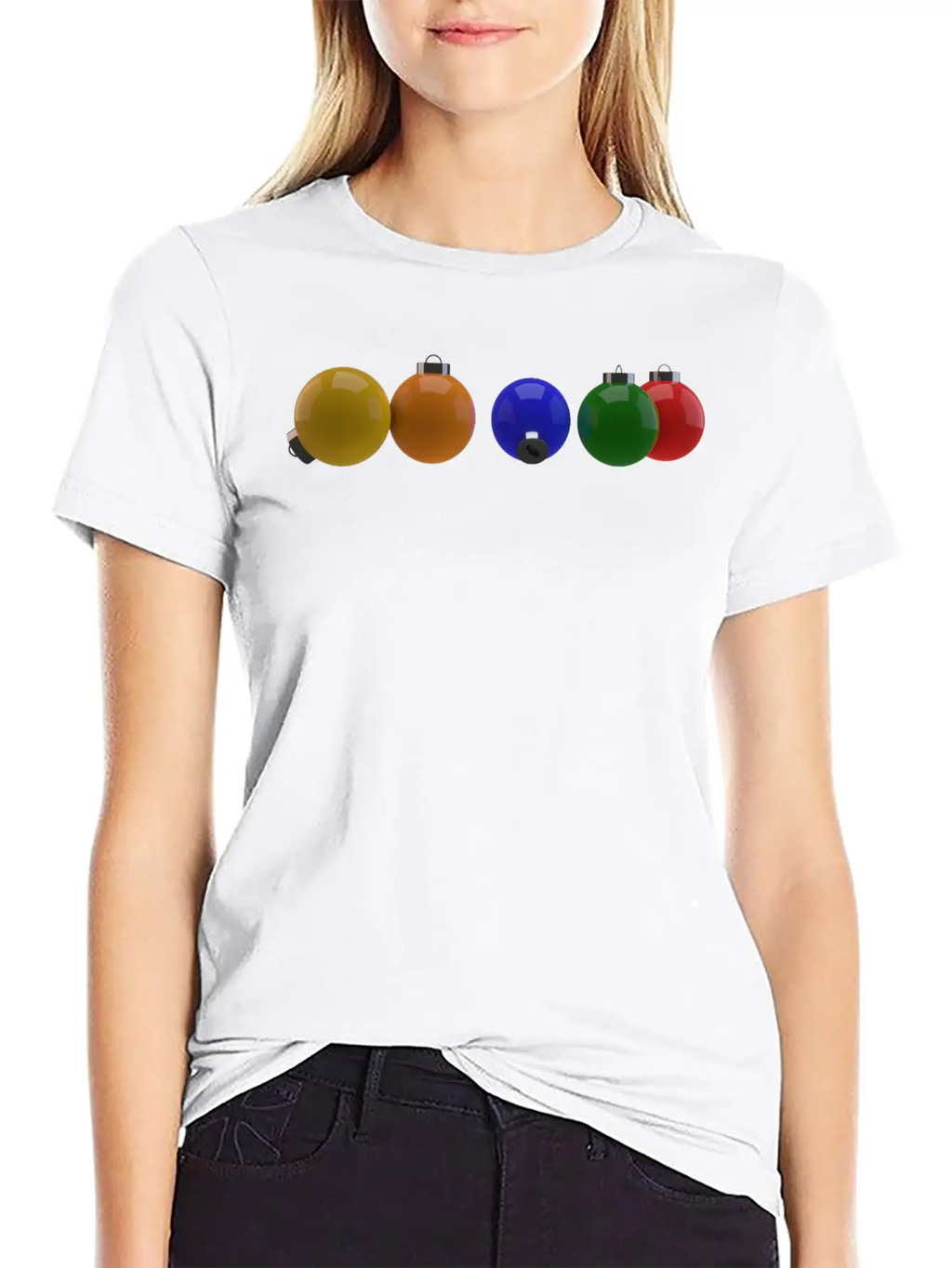 3D Colourful Christmas Ornaments Essential Cotton Tee For Daily Outfits – Unisex Style