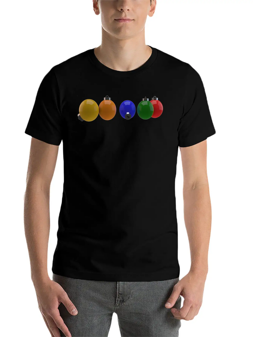 3D Colourful Christmas Ornaments Essential Cotton Tee For Daily Outfits – Unisex Style