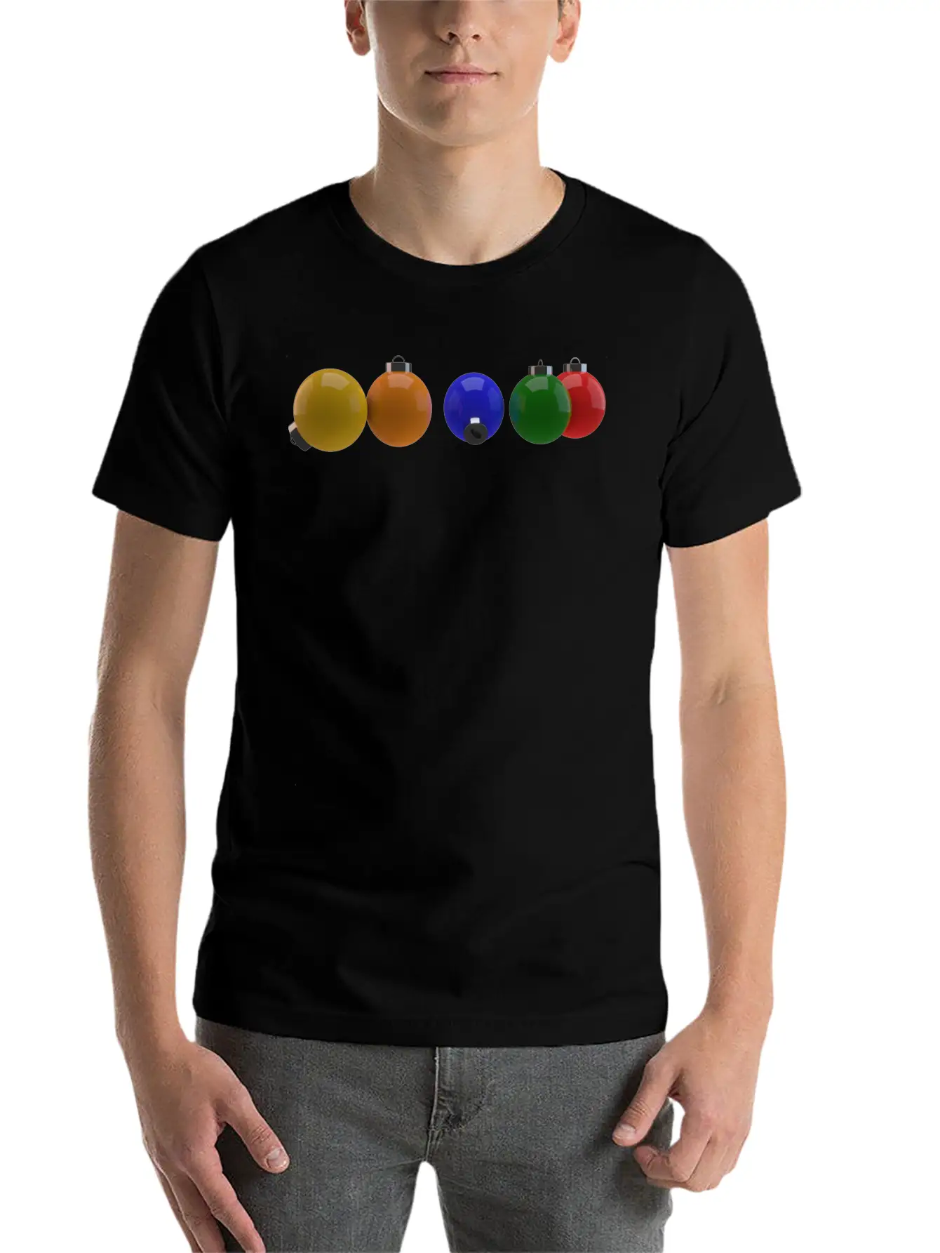 3D Colourful Christmas Ornaments Essential Cotton Tee For Daily Outfits – Unisex Style