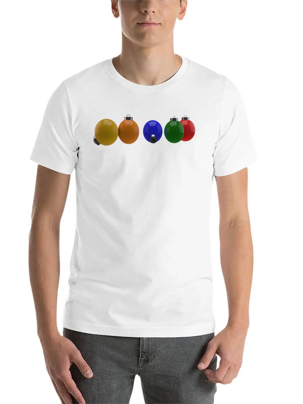 3D Colourful Christmas Ornaments Essential Cotton Tee For Daily Outfits – Unisex Style