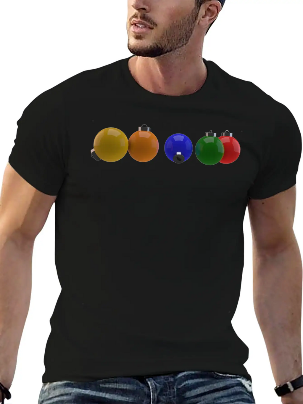 3D Colourful Christmas Ornaments Essential Cotton Tee For Daily Outfits – Unisex Style