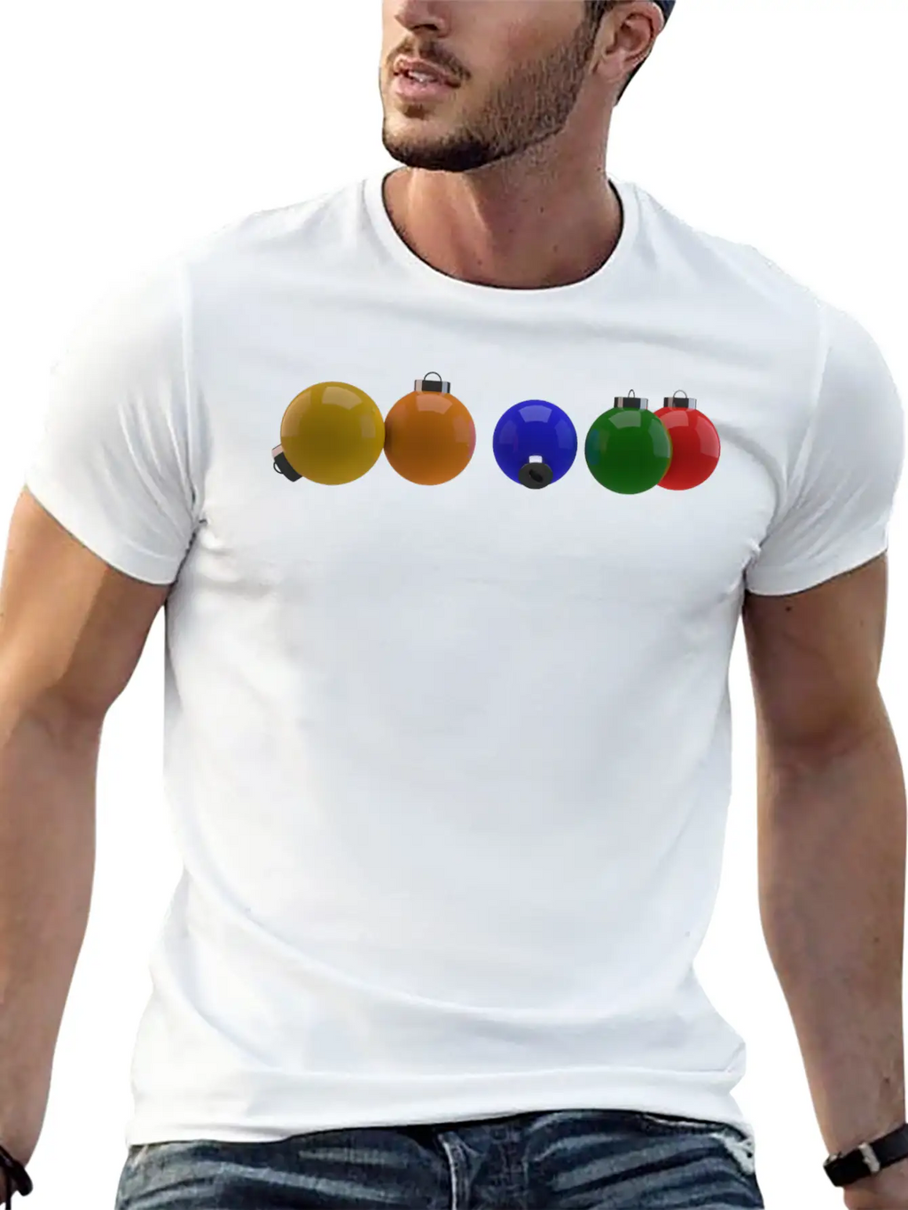 3D Colourful Christmas Ornaments Essential Cotton Tee For Daily Outfits – Unisex Style