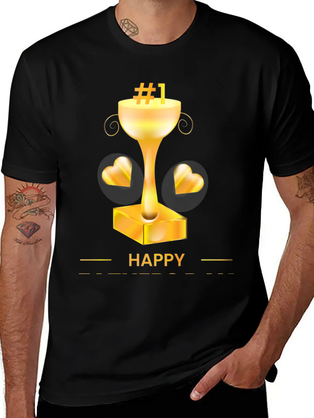 3d Fathers Day Golden Trophy Soft Cotton Short Sleeve Tee – Unisex Wardrobe Staple