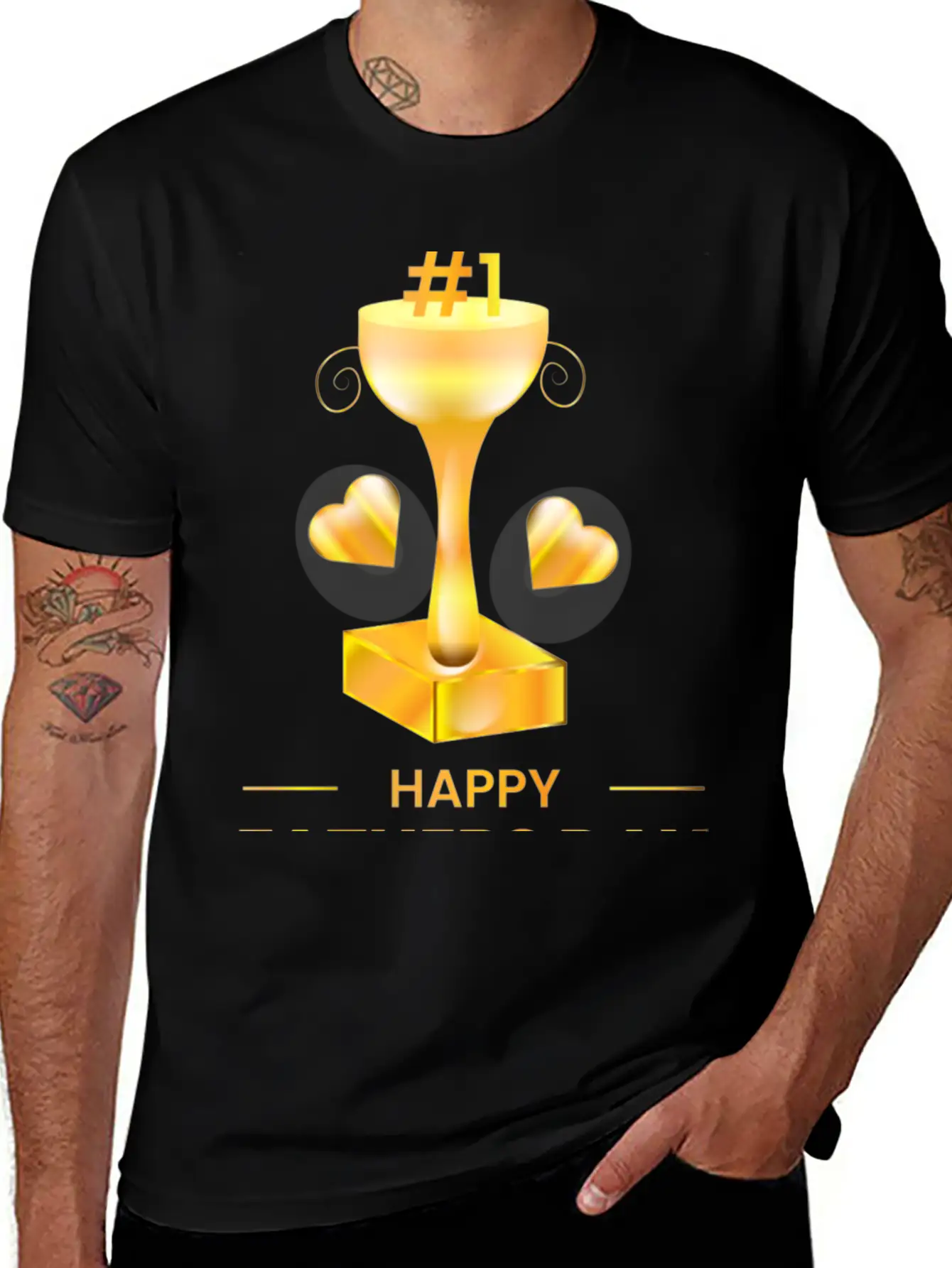 3d Fathers Day Golden Trophy Soft Cotton Short Sleeve Tee – Unisex Wardrobe Staple