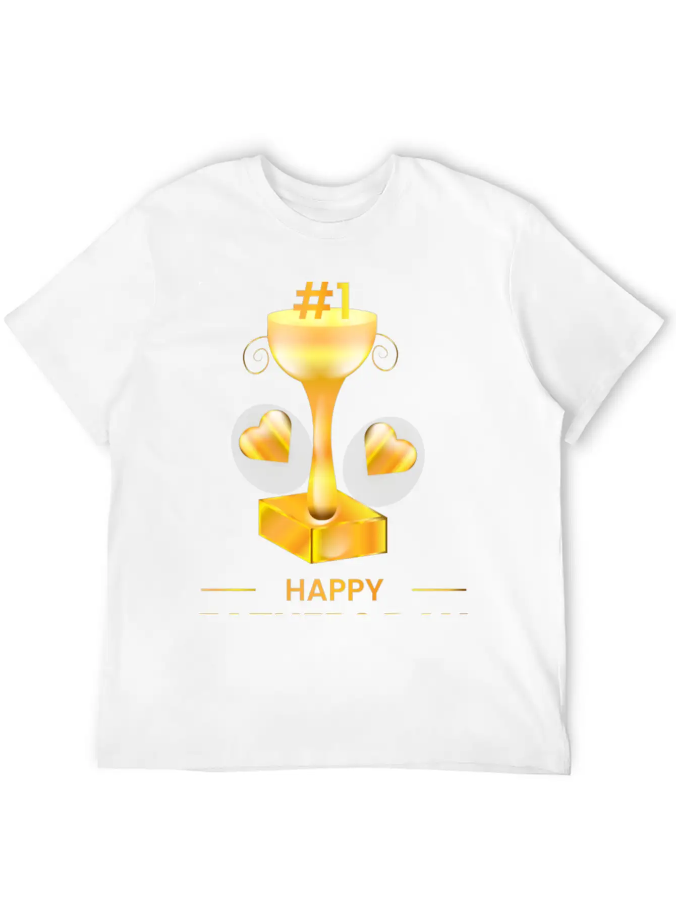3d Fathers Day Golden Trophy Soft Cotton Short Sleeve Tee – Unisex Wardrobe Staple