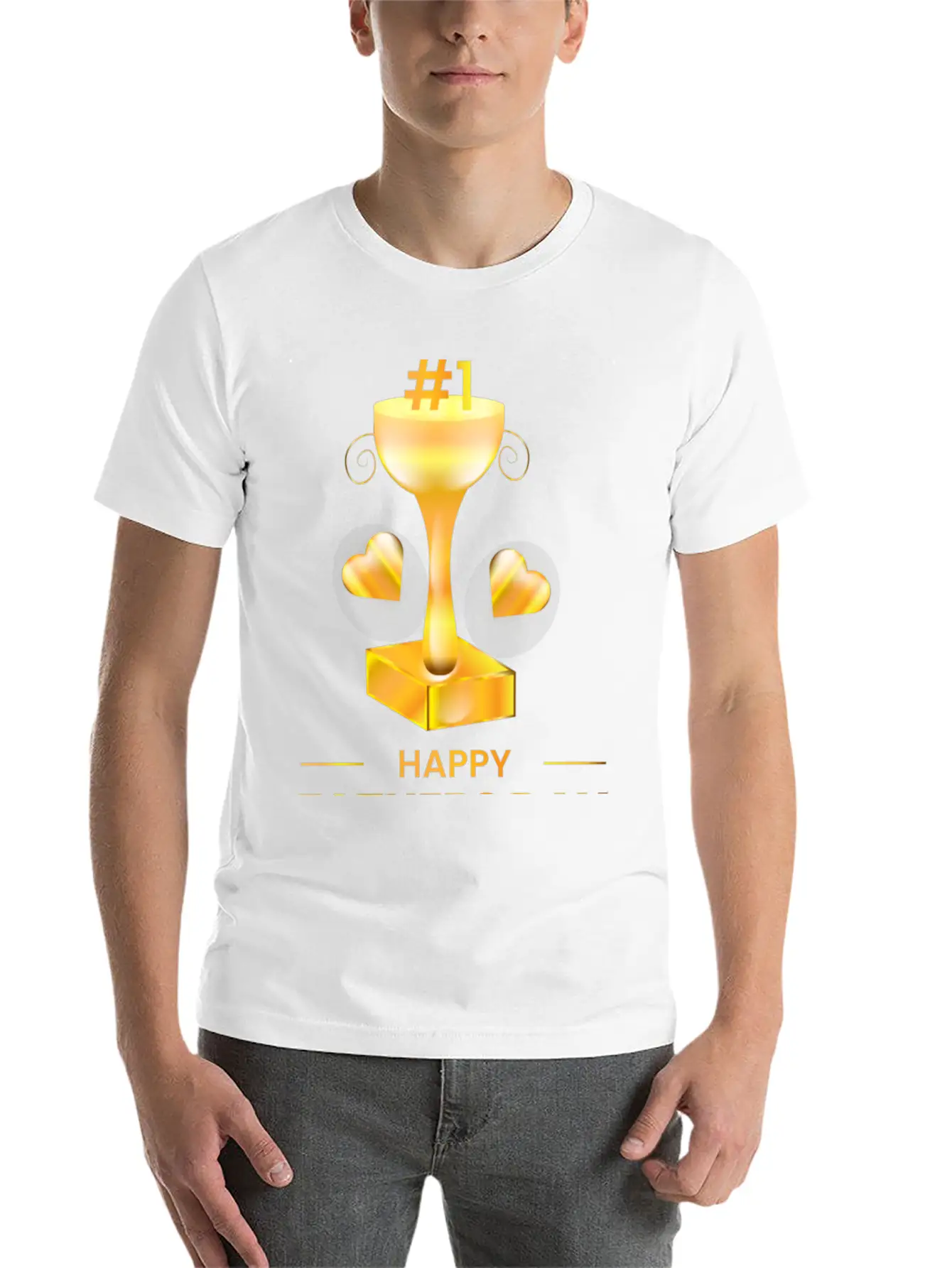 3d Fathers Day Golden Trophy Soft Cotton Short Sleeve Tee – Unisex Wardrobe Staple