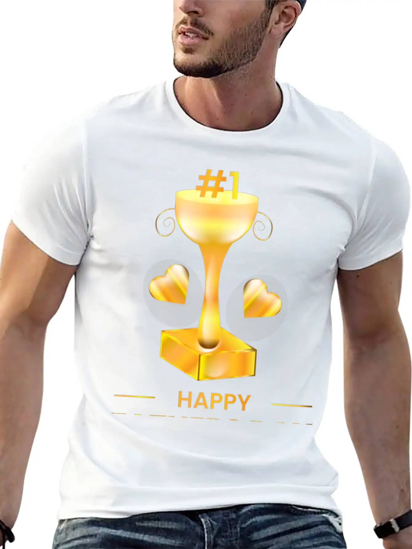 3d Fathers Day Golden Trophy Soft Cotton Short Sleeve Tee – Unisex Wardrobe Staple