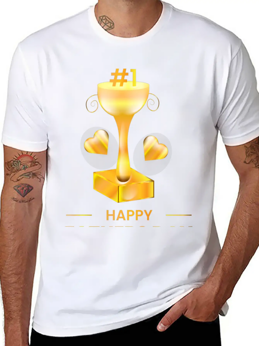 3d Fathers Day Golden Trophy Soft Cotton Short Sleeve Tee – Unisex Wardrobe Staple