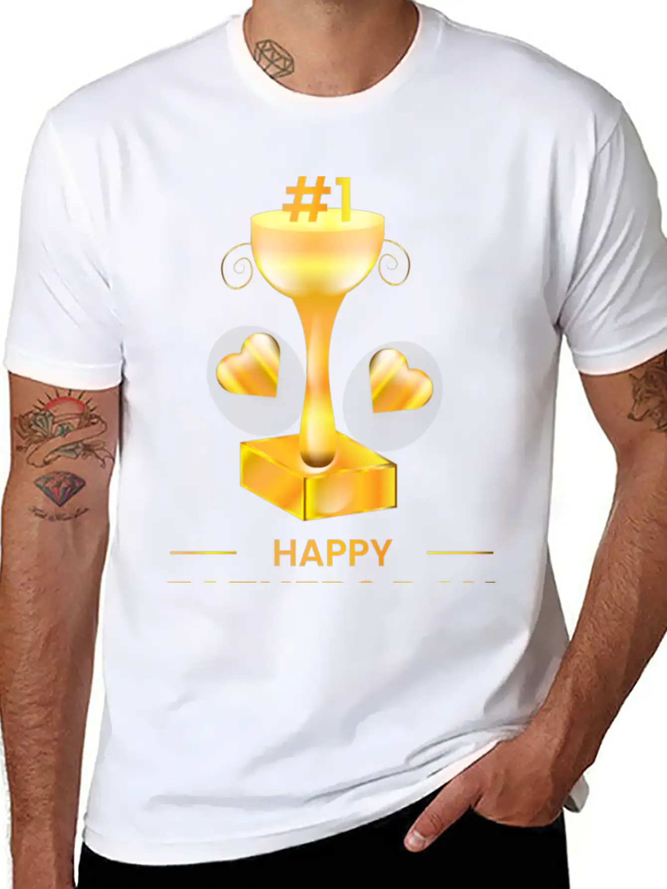 3d Fathers Day Golden Trophy Soft Cotton Short Sleeve Tee – Unisex Wardrobe Staple