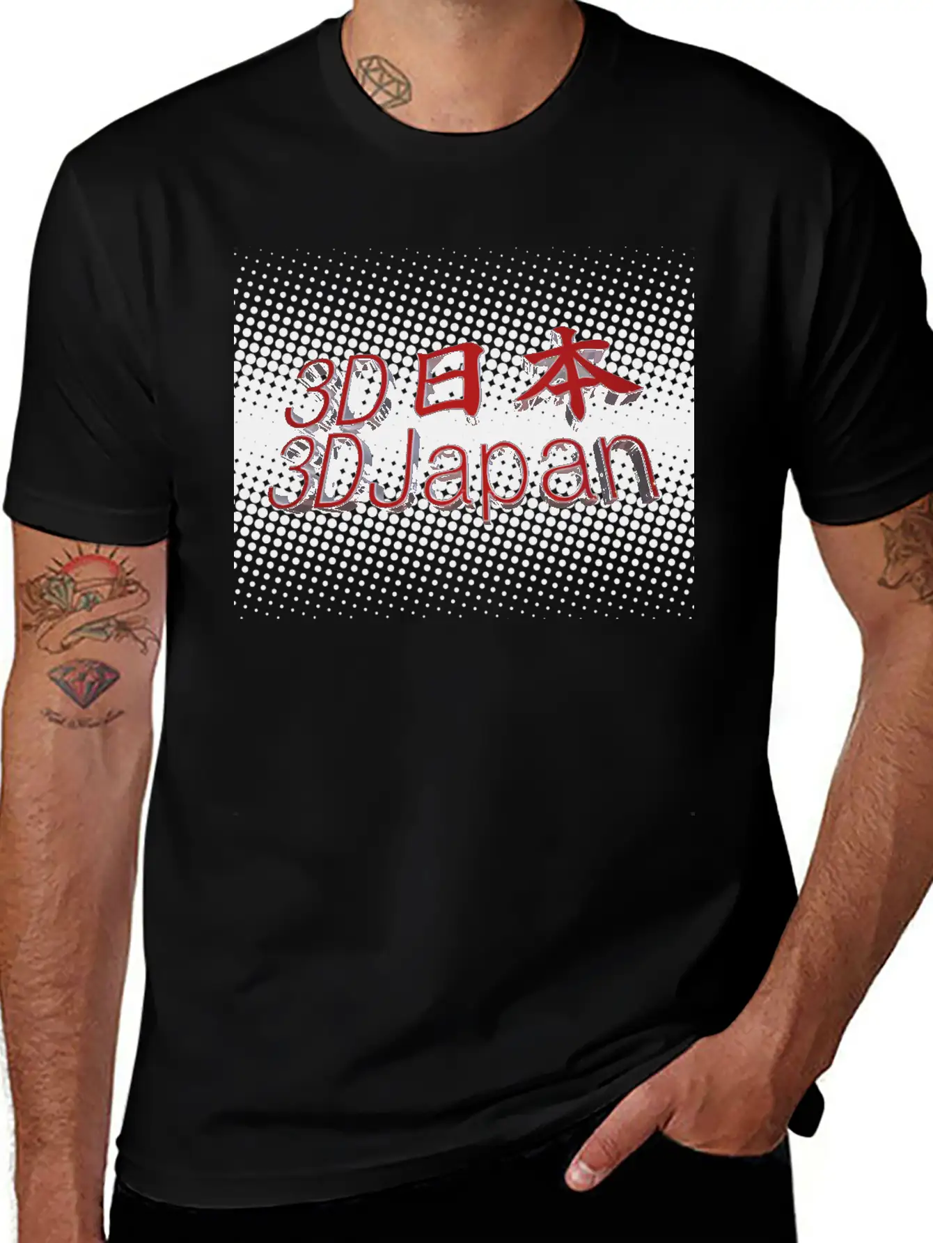 3D Japan Logo Classic Crew Neck Graphic Tee – Everyday Minimal Look