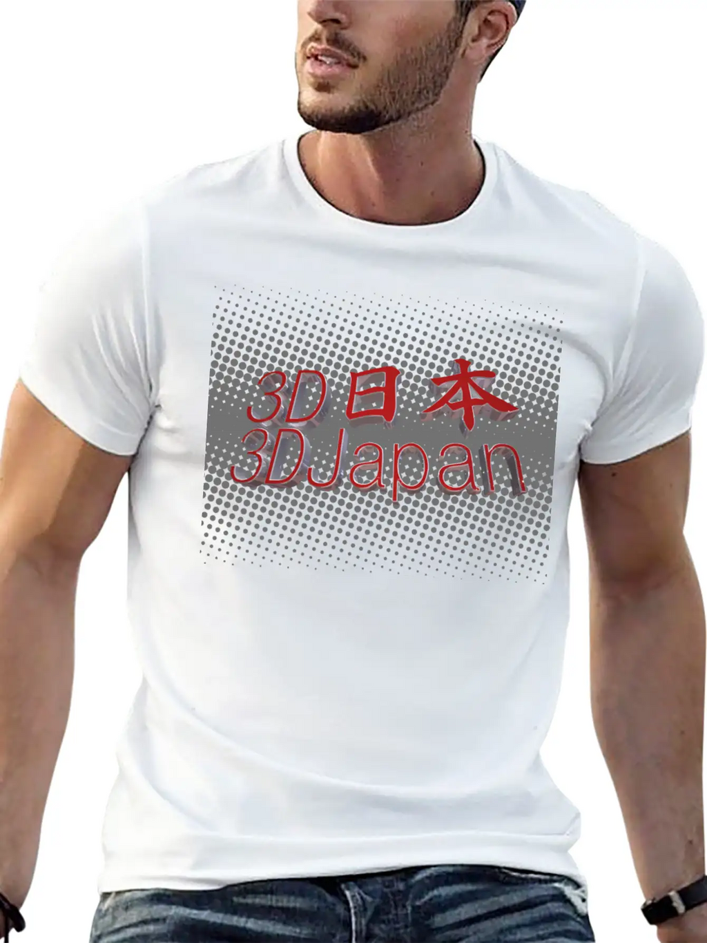 3D Japan Logo Classic Crew Neck Graphic Tee – Everyday Minimal Look