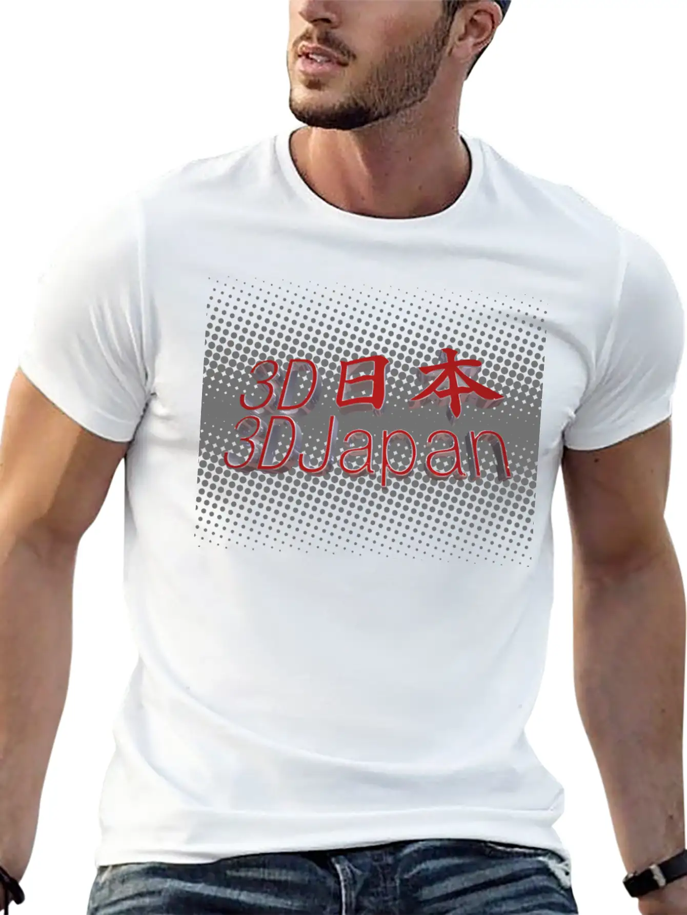 3D Japan Logo Classic Crew Neck Graphic Tee – Everyday Minimal Look