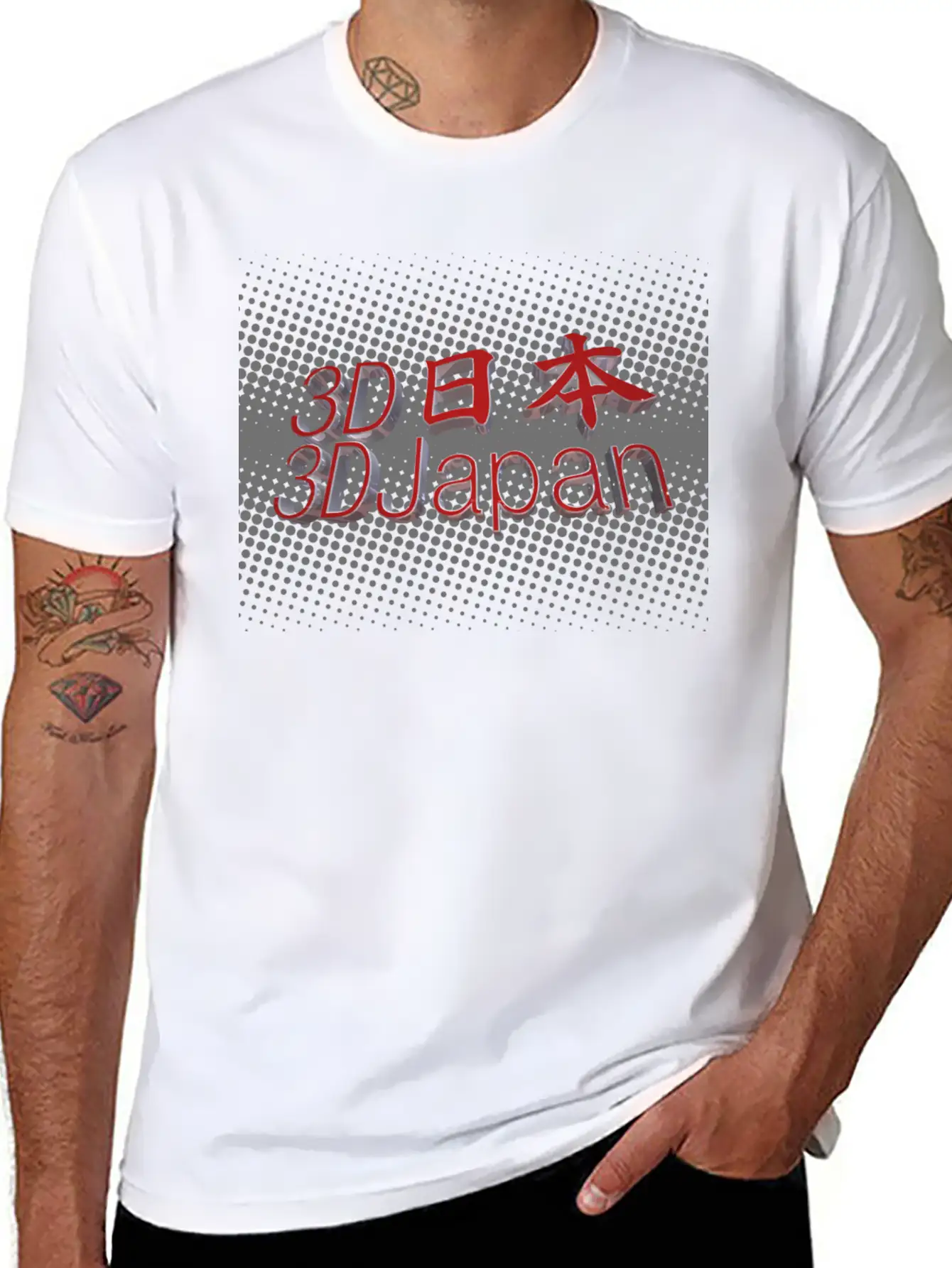 3D Japan Logo Classic Crew Neck Graphic Tee – Everyday Minimal Look