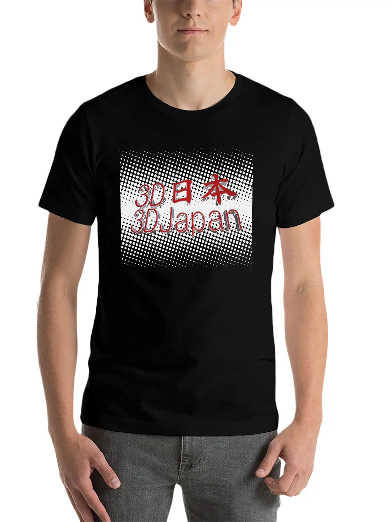 3D Japan Logo Classic Crew Neck Graphic Tee – Everyday Minimal Look