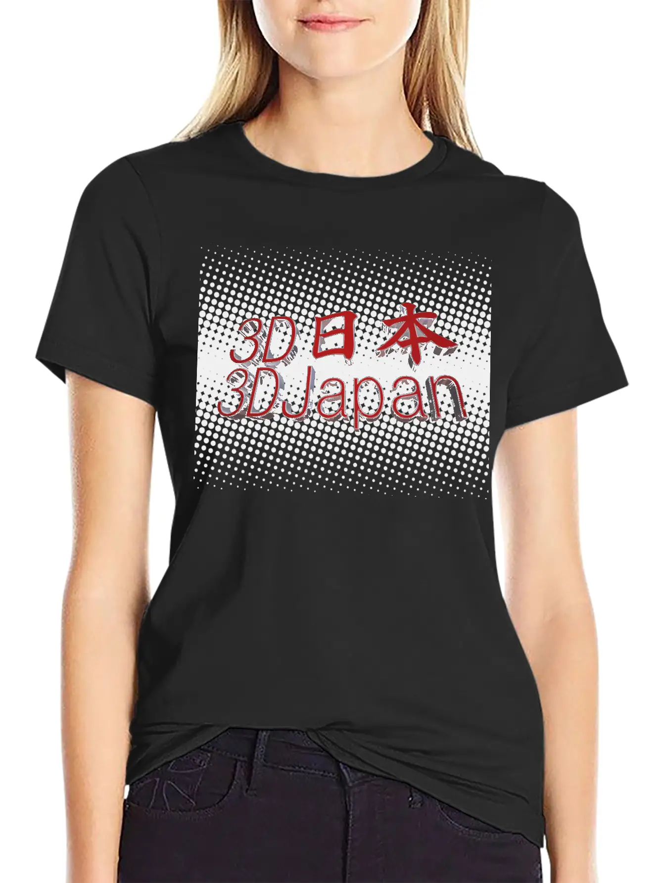 3D Japan Logo Classic Crew Neck Graphic Tee – Everyday Minimal Look