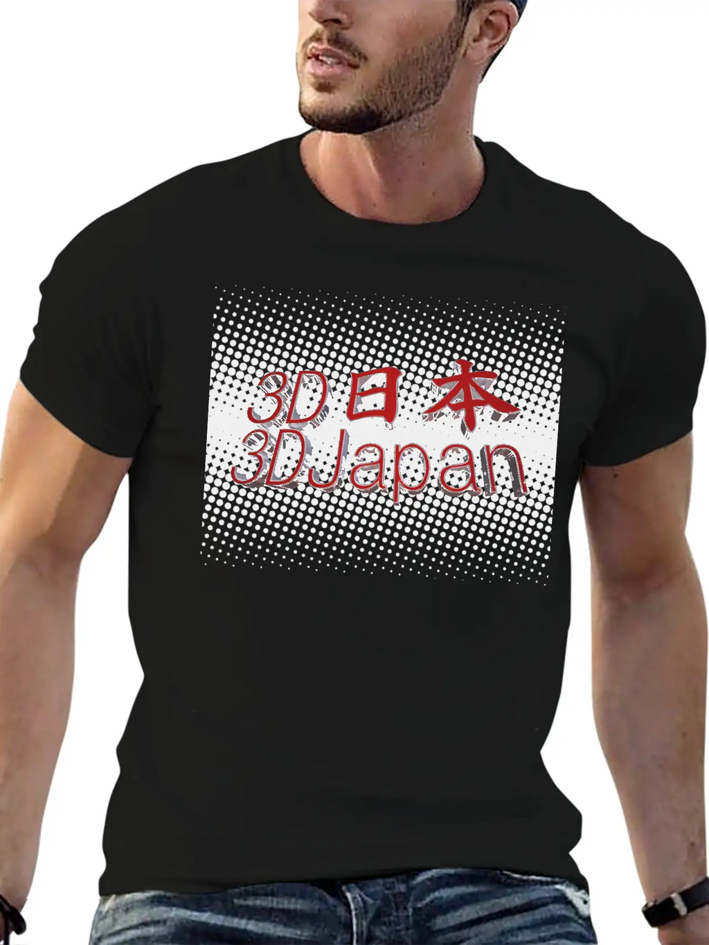 3D Japan Logo Classic Crew Neck Graphic Tee – Everyday Minimal Look