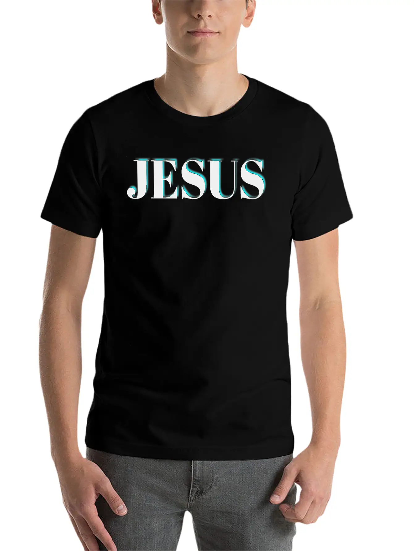 3D Jesus Design Essential Unisex Summer Tee – Soft Cotton Casual Fit