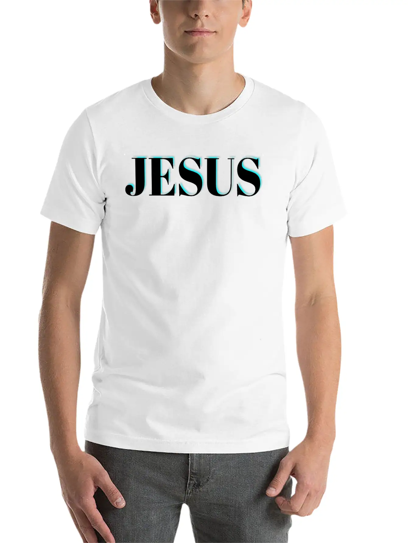 3D Jesus Design Essential Unisex Summer Tee – Soft Cotton Casual Fit