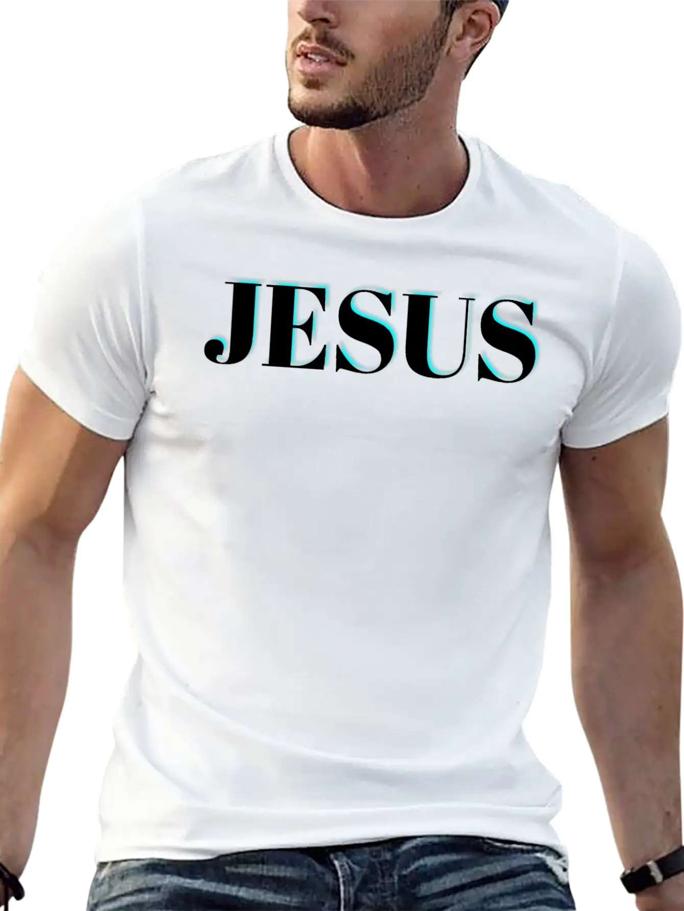 3D Jesus Design Essential Unisex Summer Tee – Soft Cotton Casual Fit