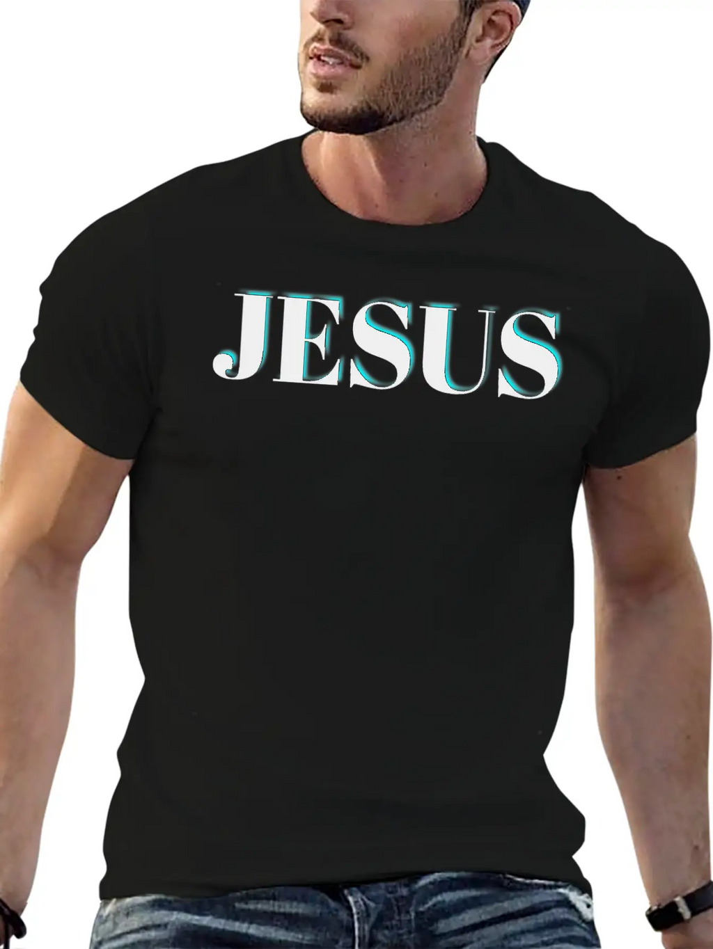 3D Jesus Design Essential Unisex Summer Tee – Soft Cotton Casual Fit