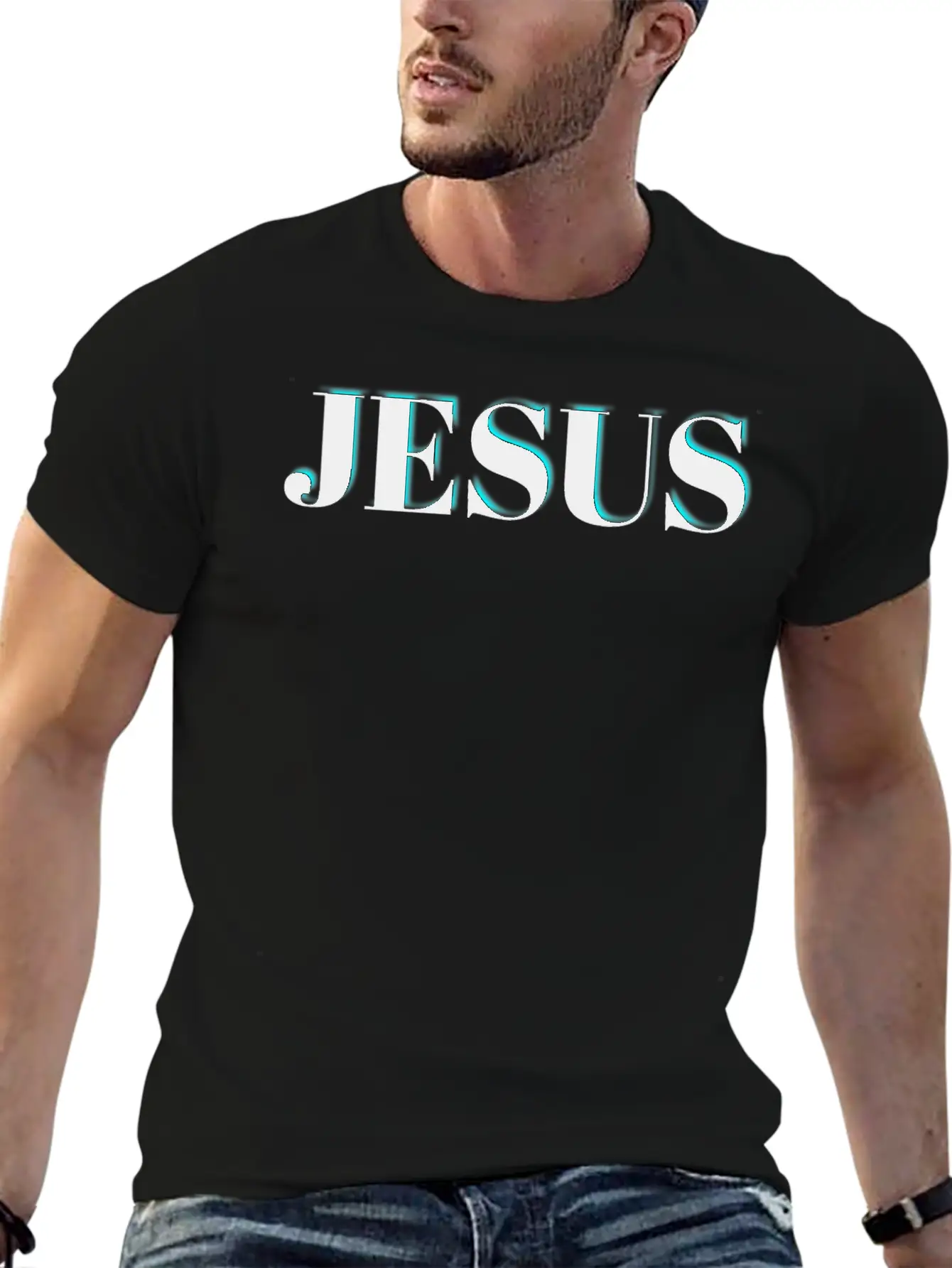 3D Jesus Design Essential Unisex Summer Tee – Soft Cotton Casual Fit